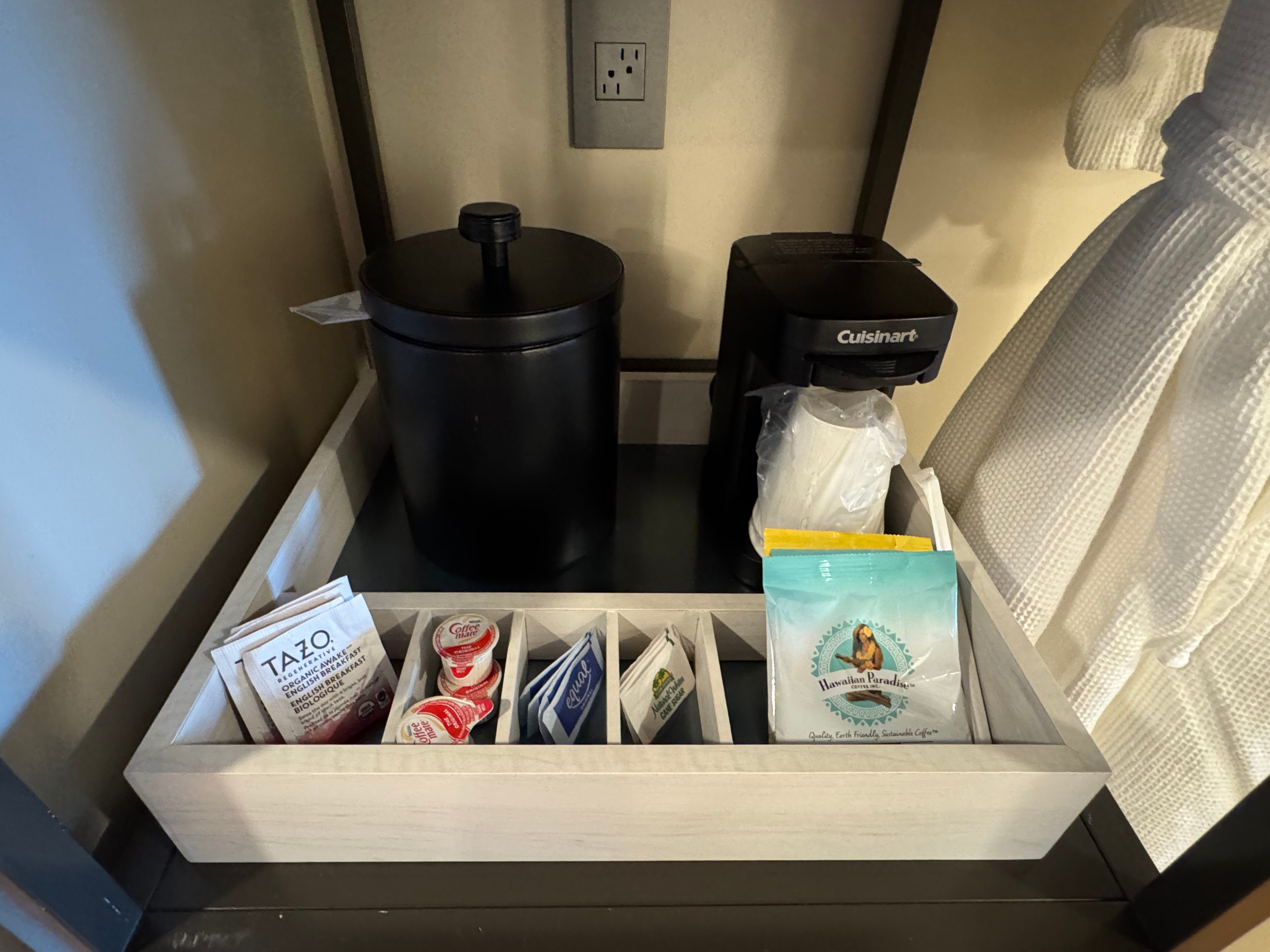 AC Hotel by Marriott Maui Wailea King Ocean View Suite closet coffee supplies