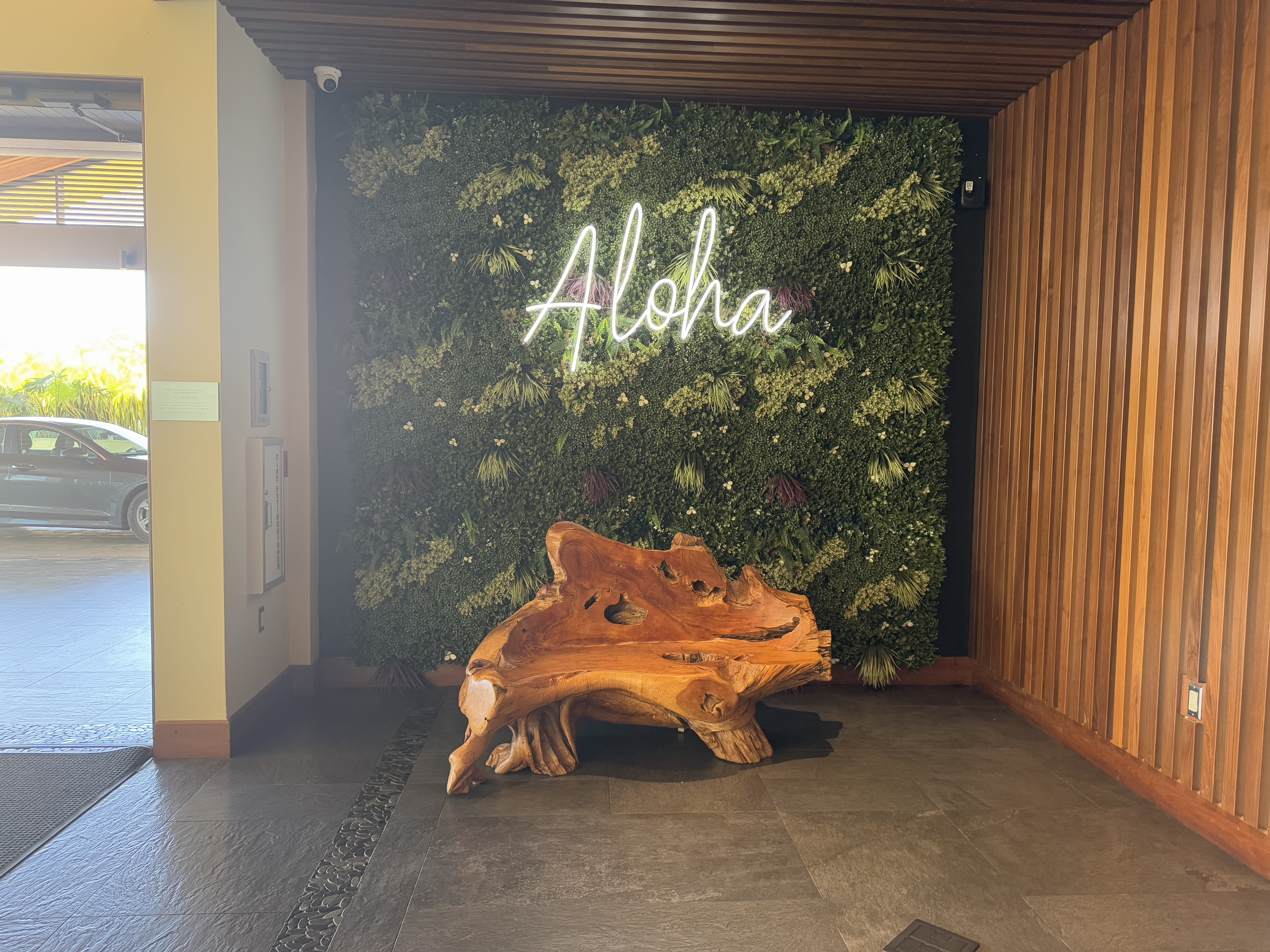 AC Hotel by Marriott Maui Wailea lobby aloha sign