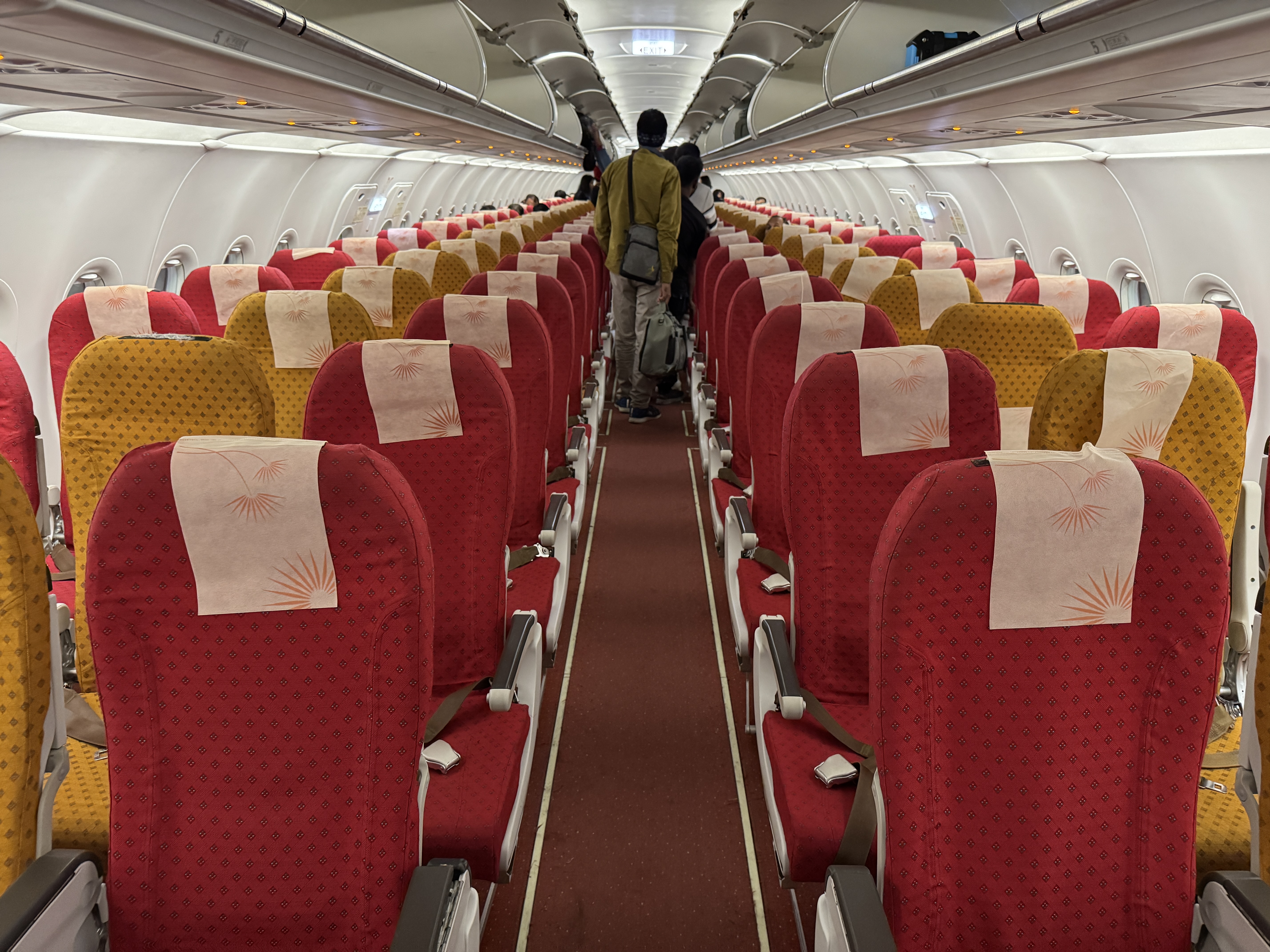 Air India A320 Economy DOH BOM cabin