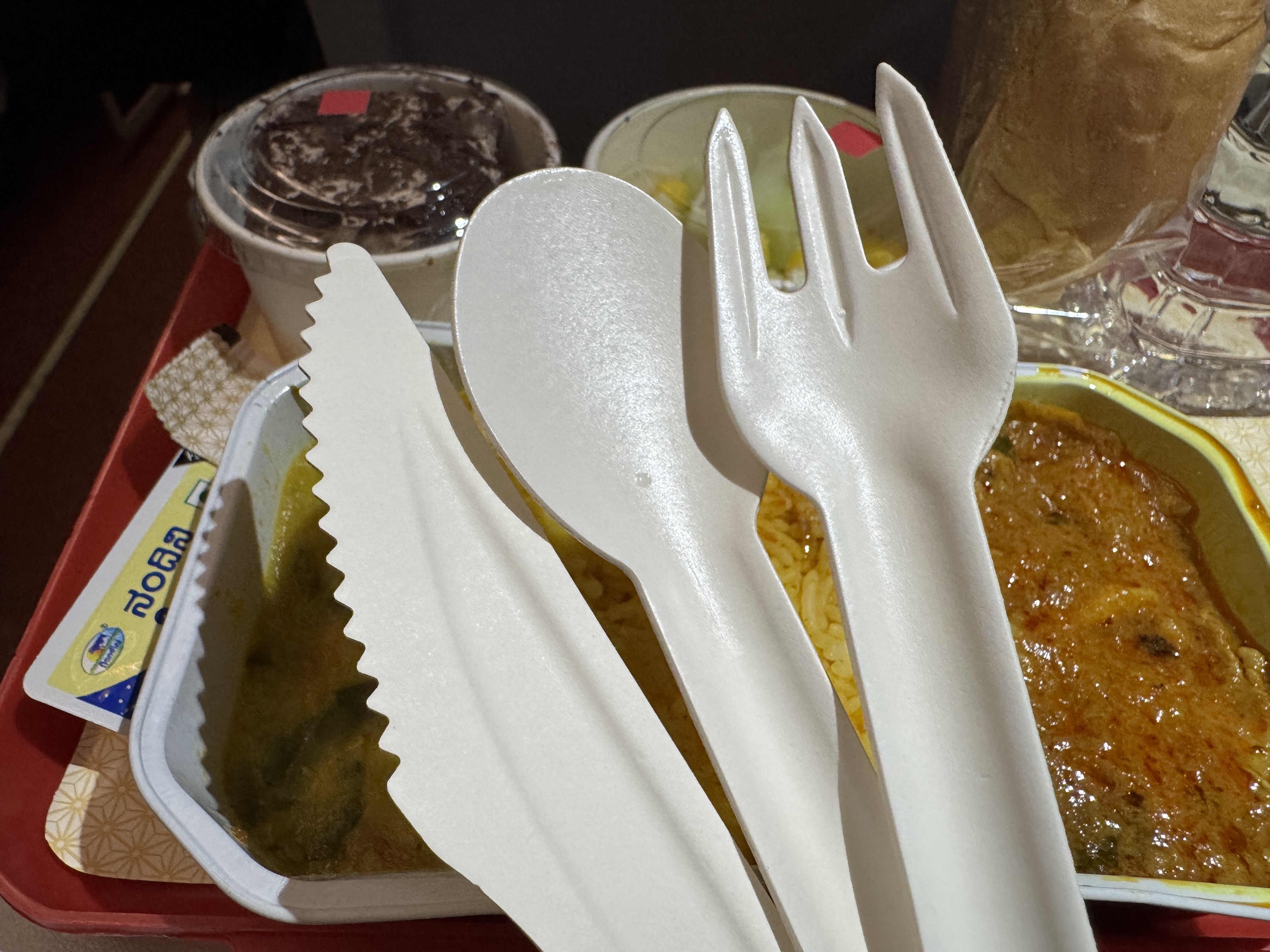 Air India A320 Economy DOH BOM cutlery Air India A320 Economy DOH BOM cutlery