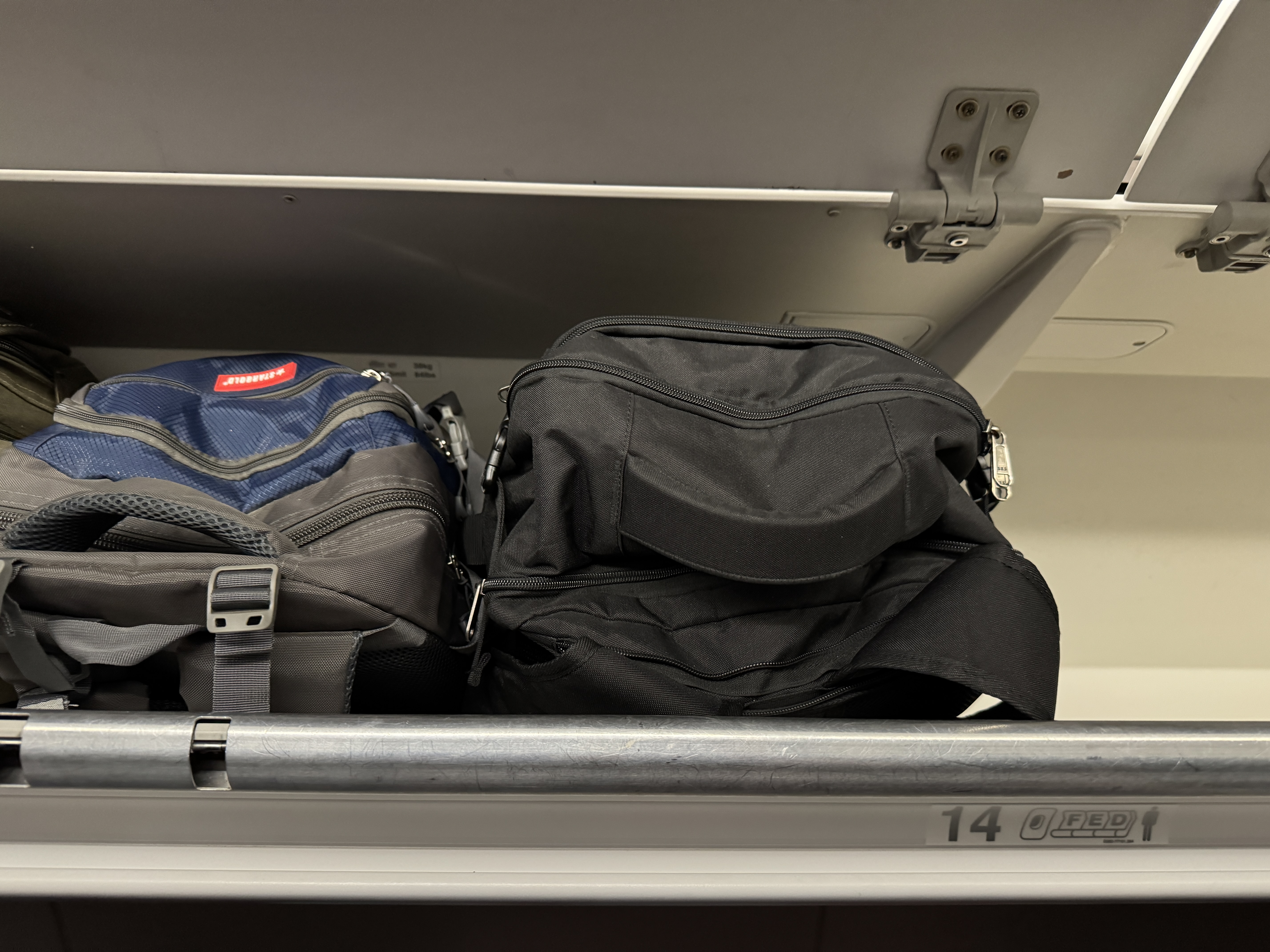 Air India A320 Economy DOH BOM overhead storage Air India A320 Economy DOH BOM overhead storage
