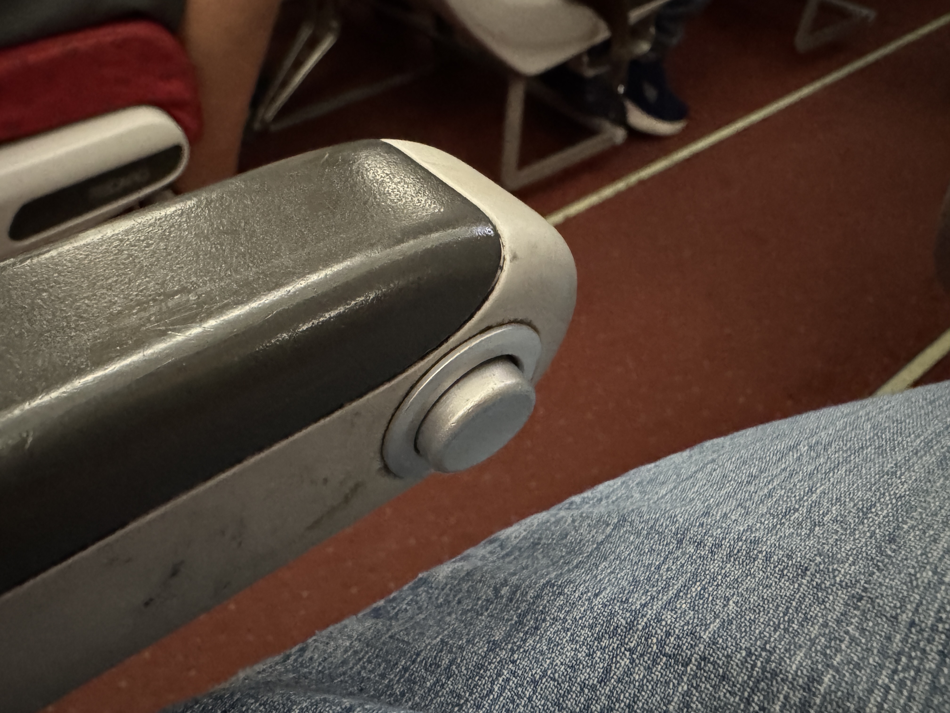 Air India A320 Economy DOH BOM recline button Air India A320 Economy DOH BOM recline button