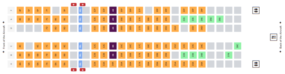 Air India A320 Economy DOH BOM seat map Air India A320 Economy DOH BOM seat map