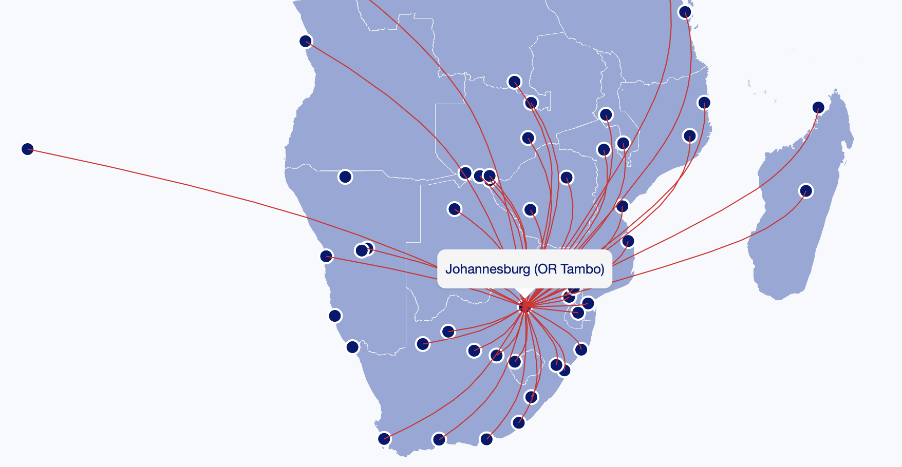 Airlink Route Map Airlink Route Map