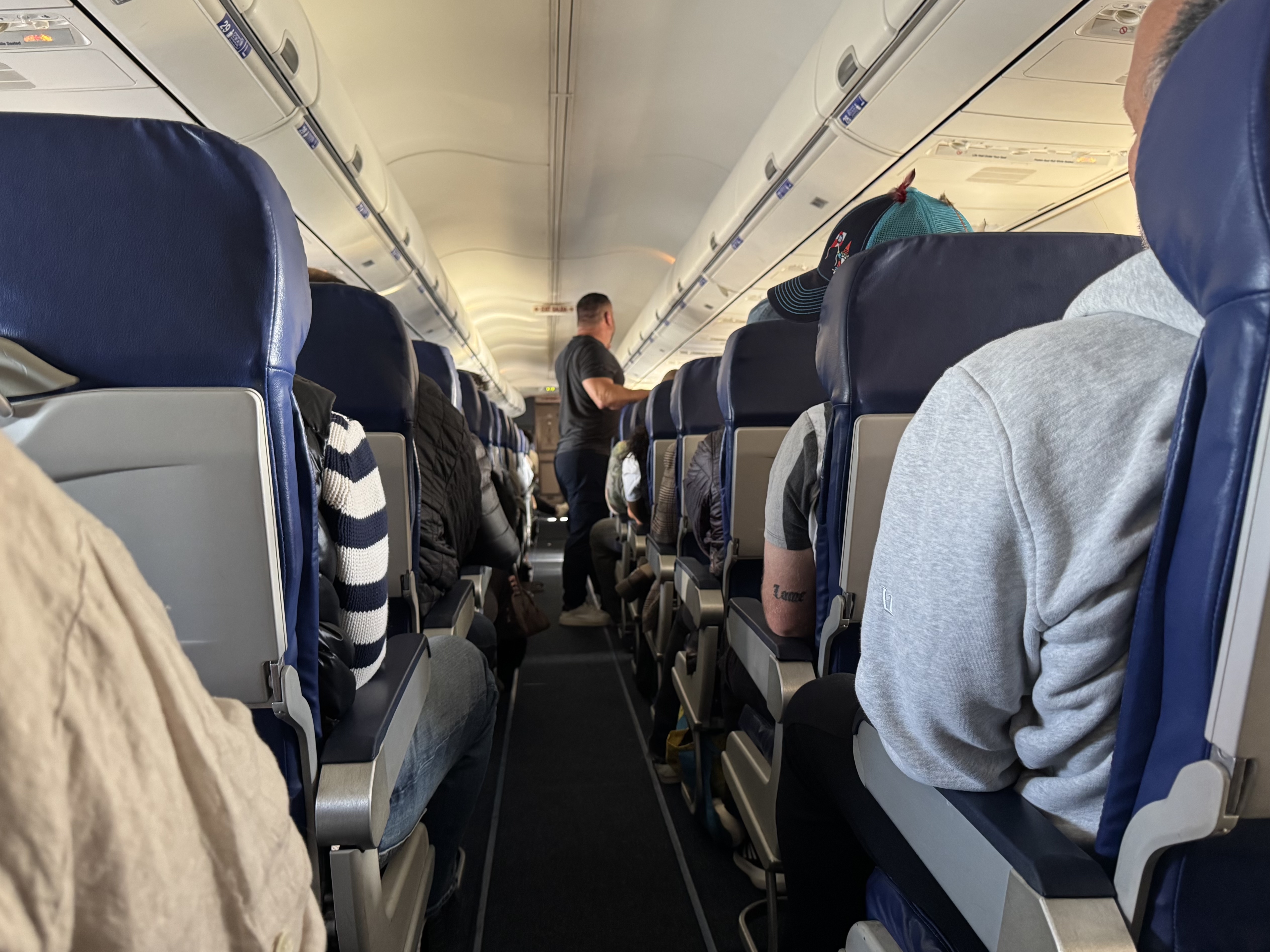 Avelo Airlines B737 7 view up aisle Avelo Airlines B737 7 view up aisle