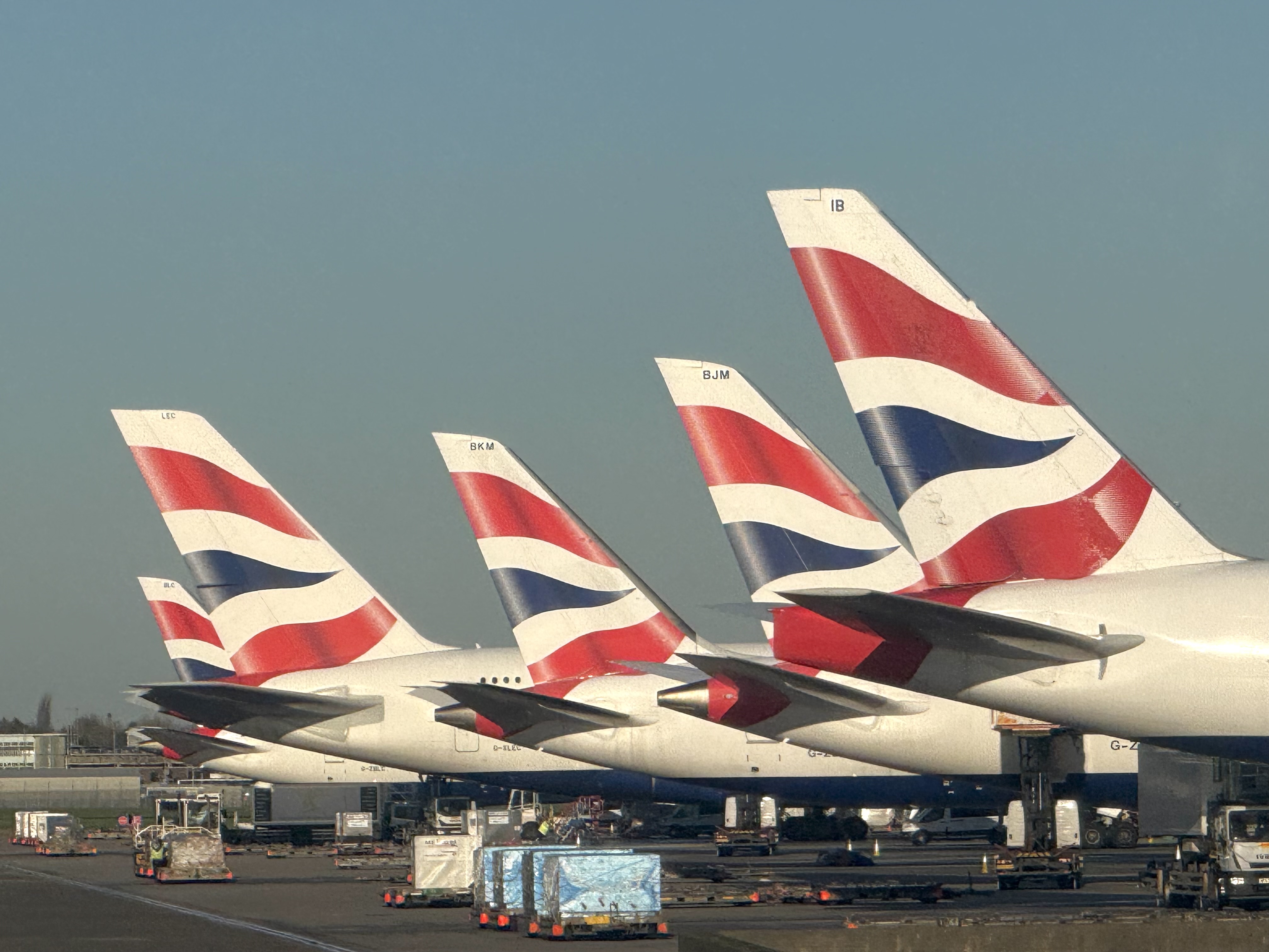 British Airways tail fins at London Heathrow