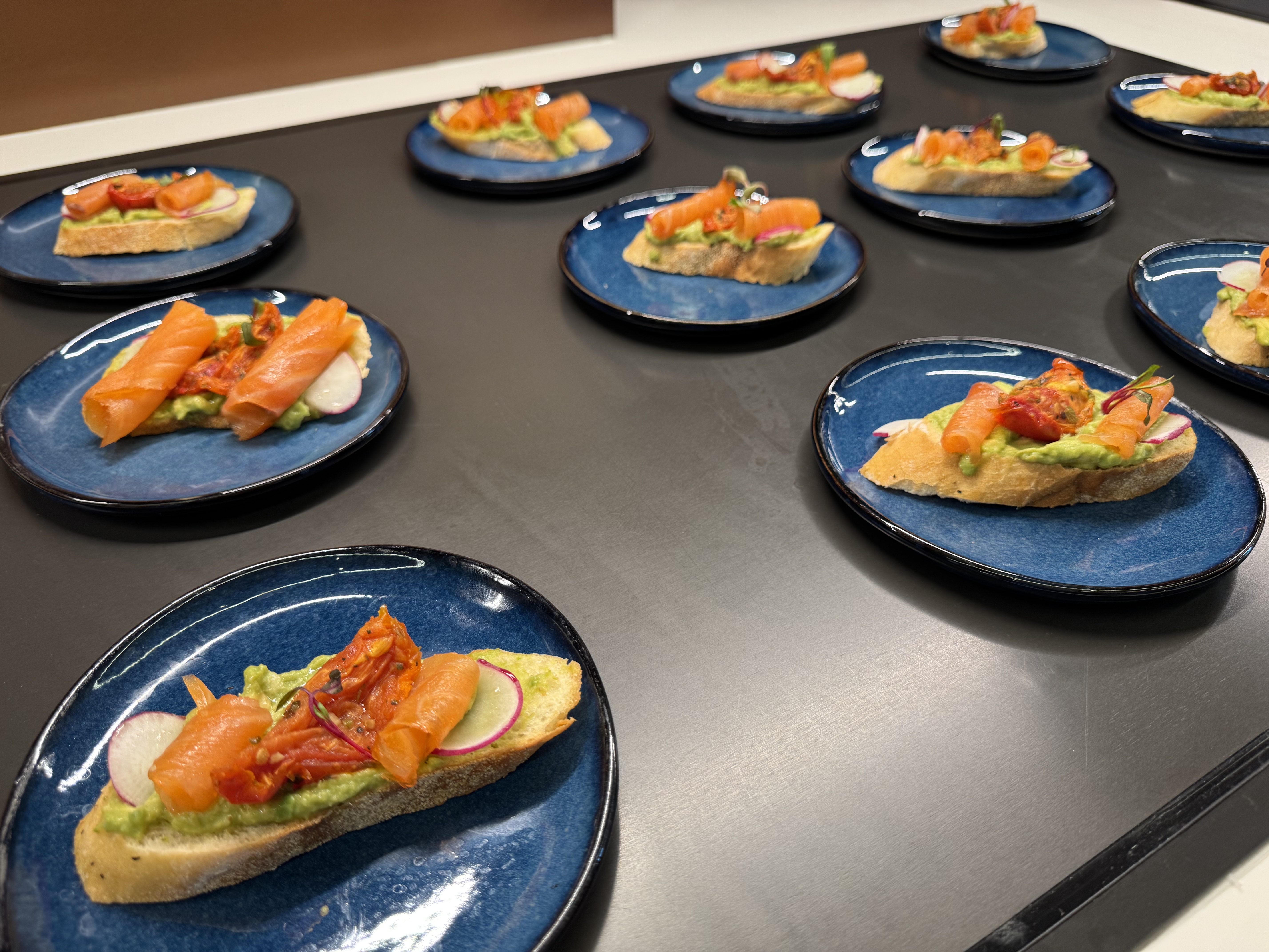 Capital One Lounge Las Vegas buffet avocado salmon toast