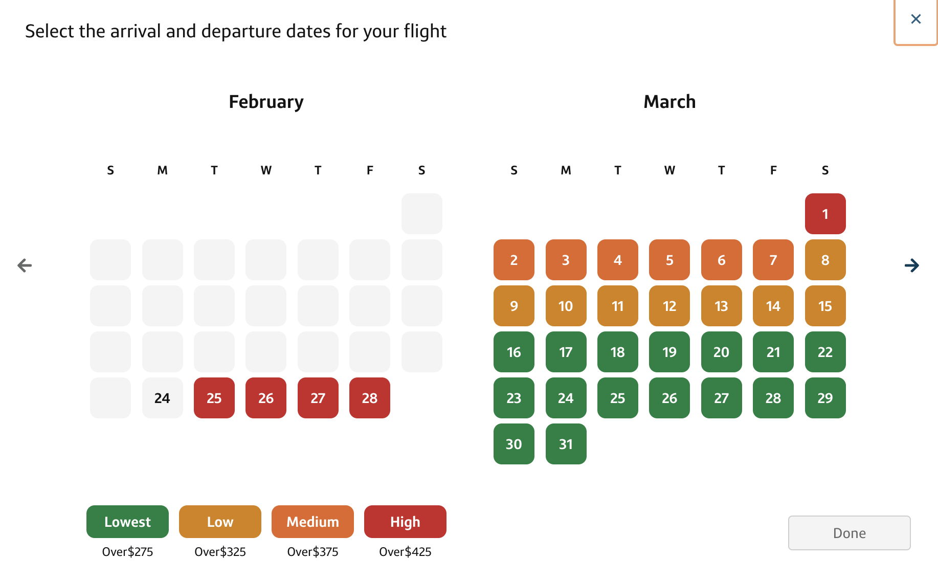 Capital One Travel flight far monthly calendar view Capital One Travel flight far monthly calendar view