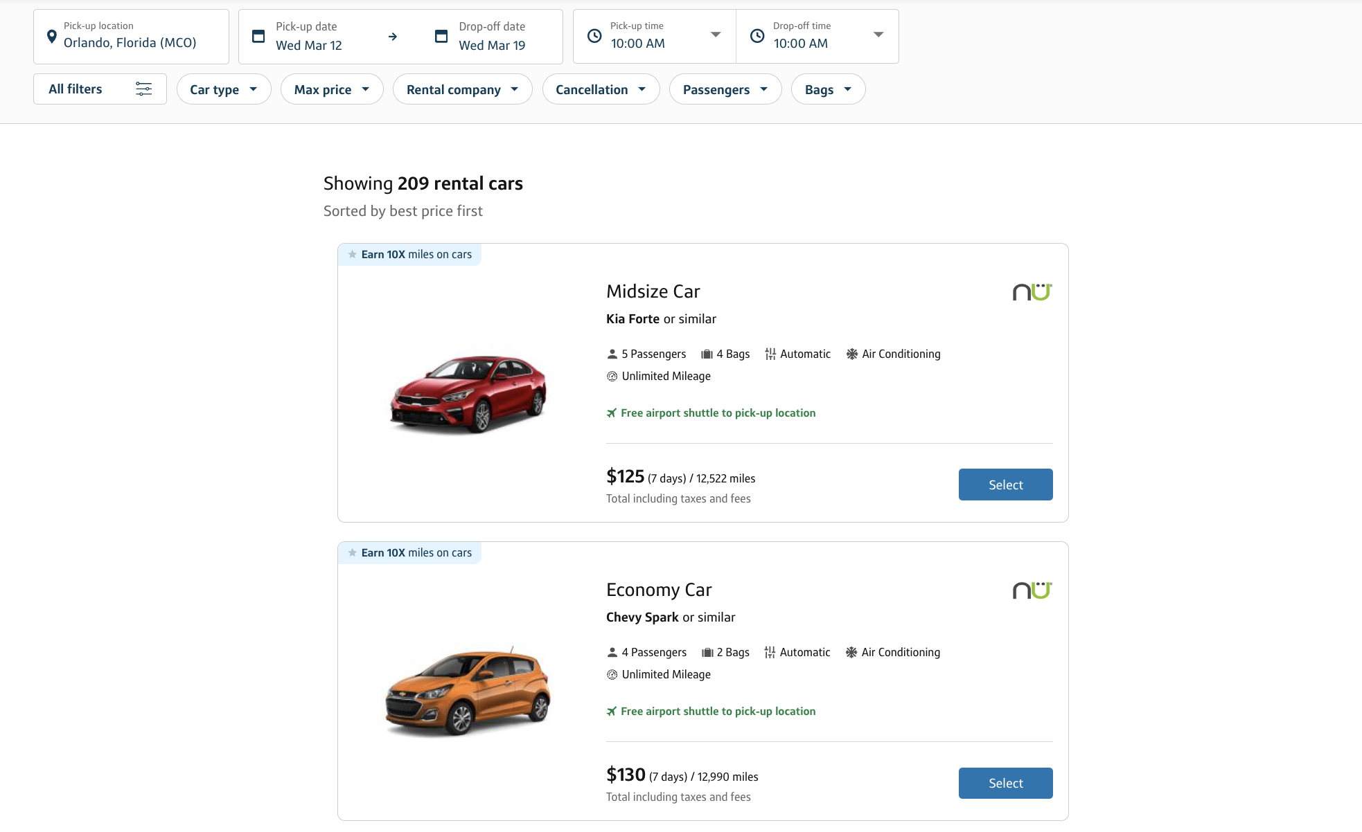 Capital One Travel rental cars Capital One Travel rental cars