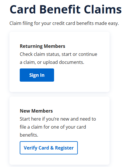 Chase Card Benefits login