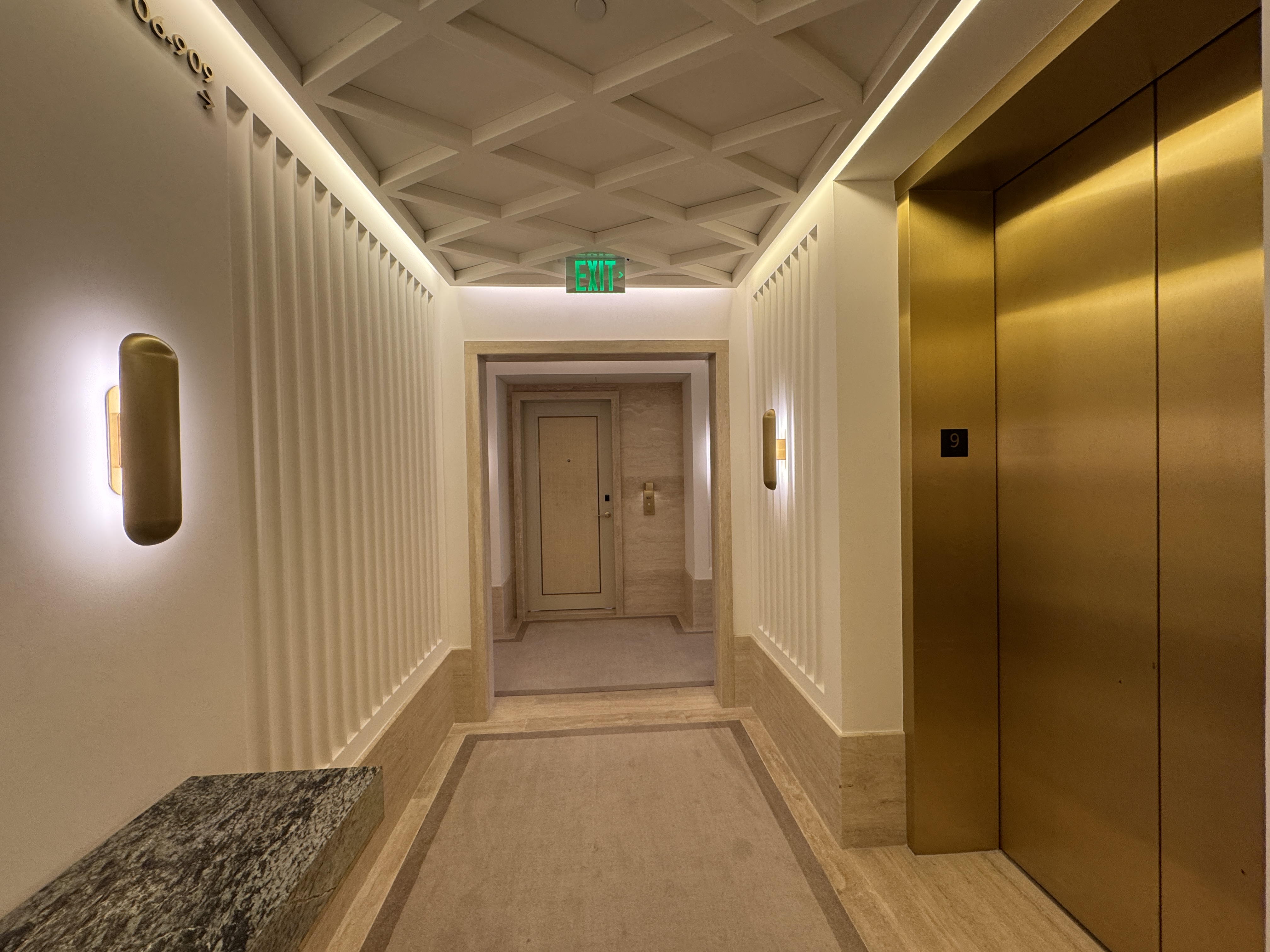 Elevators and room hallways at Four Seasons Surf Club Elevators and room hallways at Four Seasons Surf Club