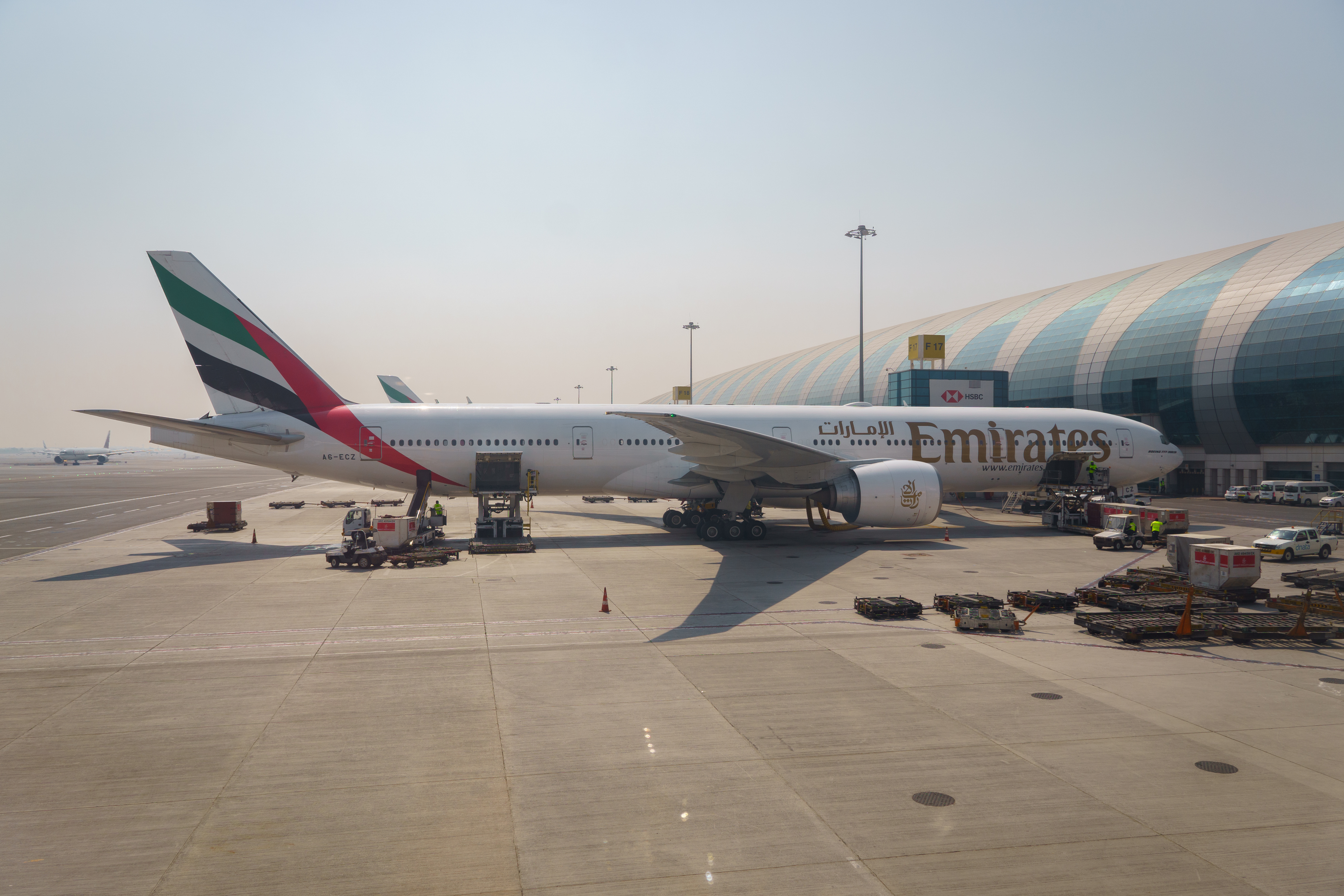 Emirates 777 parked Emirates 777 parked
