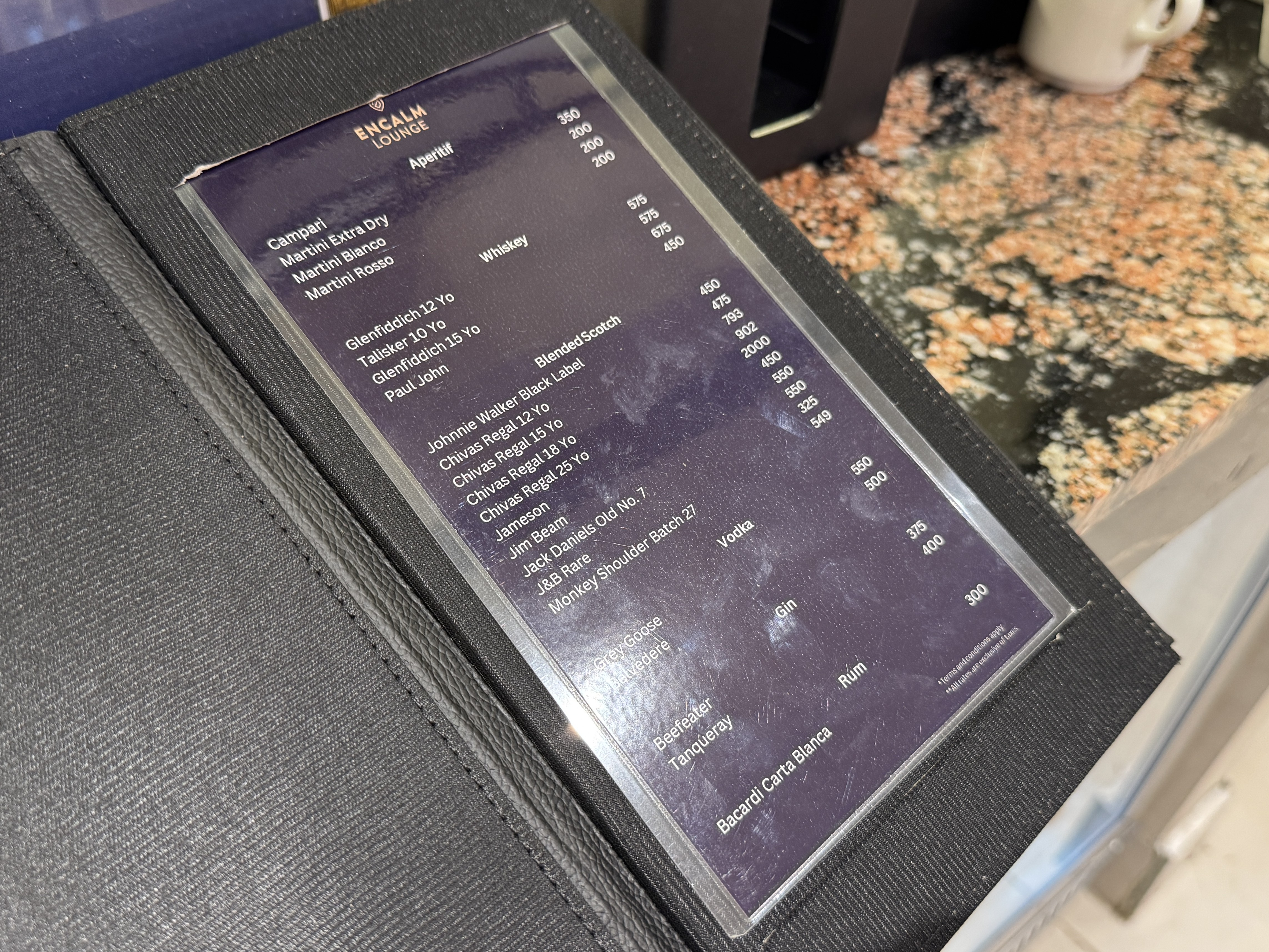 Encalm Lounge GOX alcohol menu prices Encalm Lounge GOX alcohol menu prices