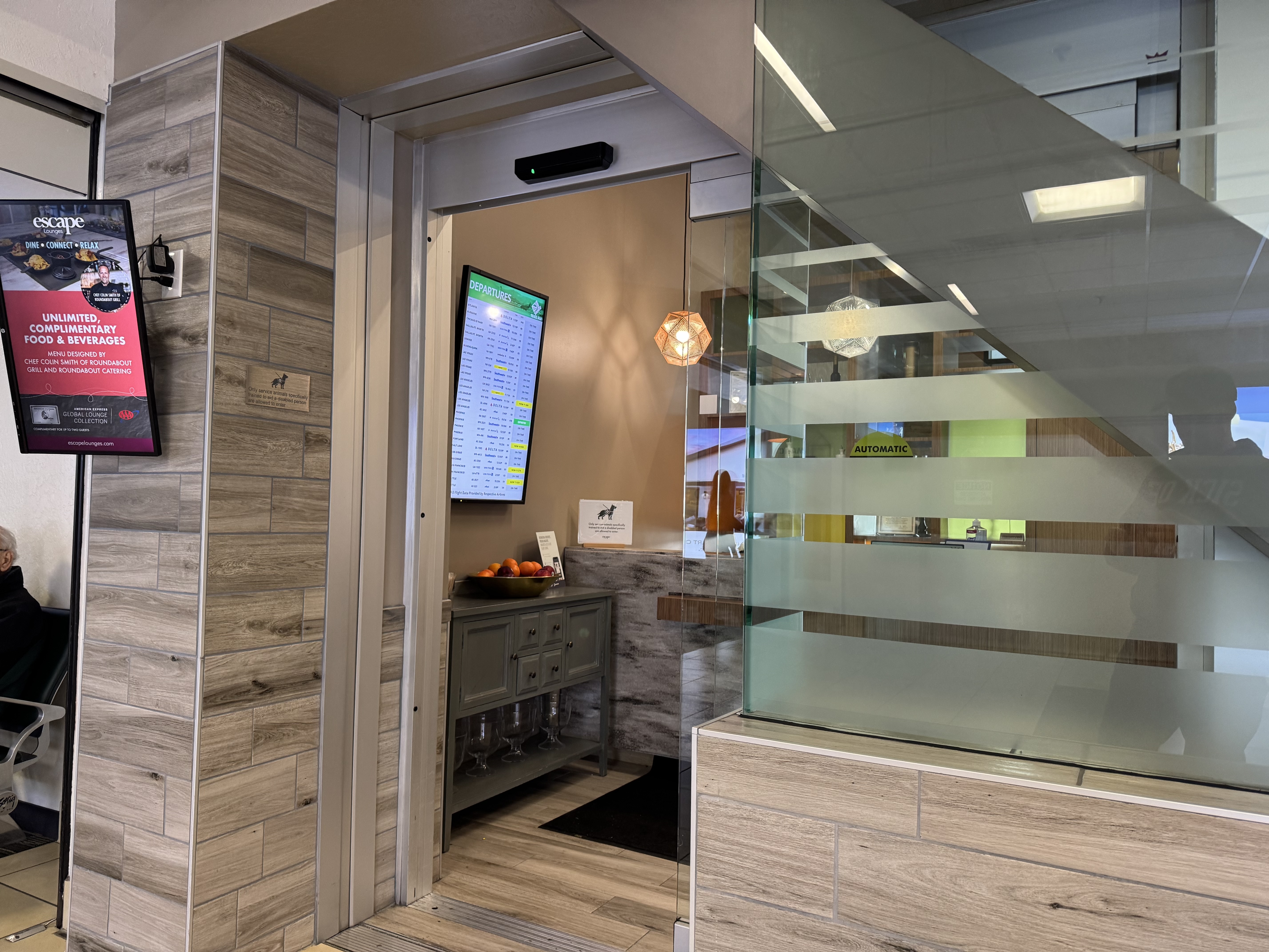 Escape Lounge Centurion Studio Reno RNO entrance Escape Lounge Centurion Studio Reno RNO entrance