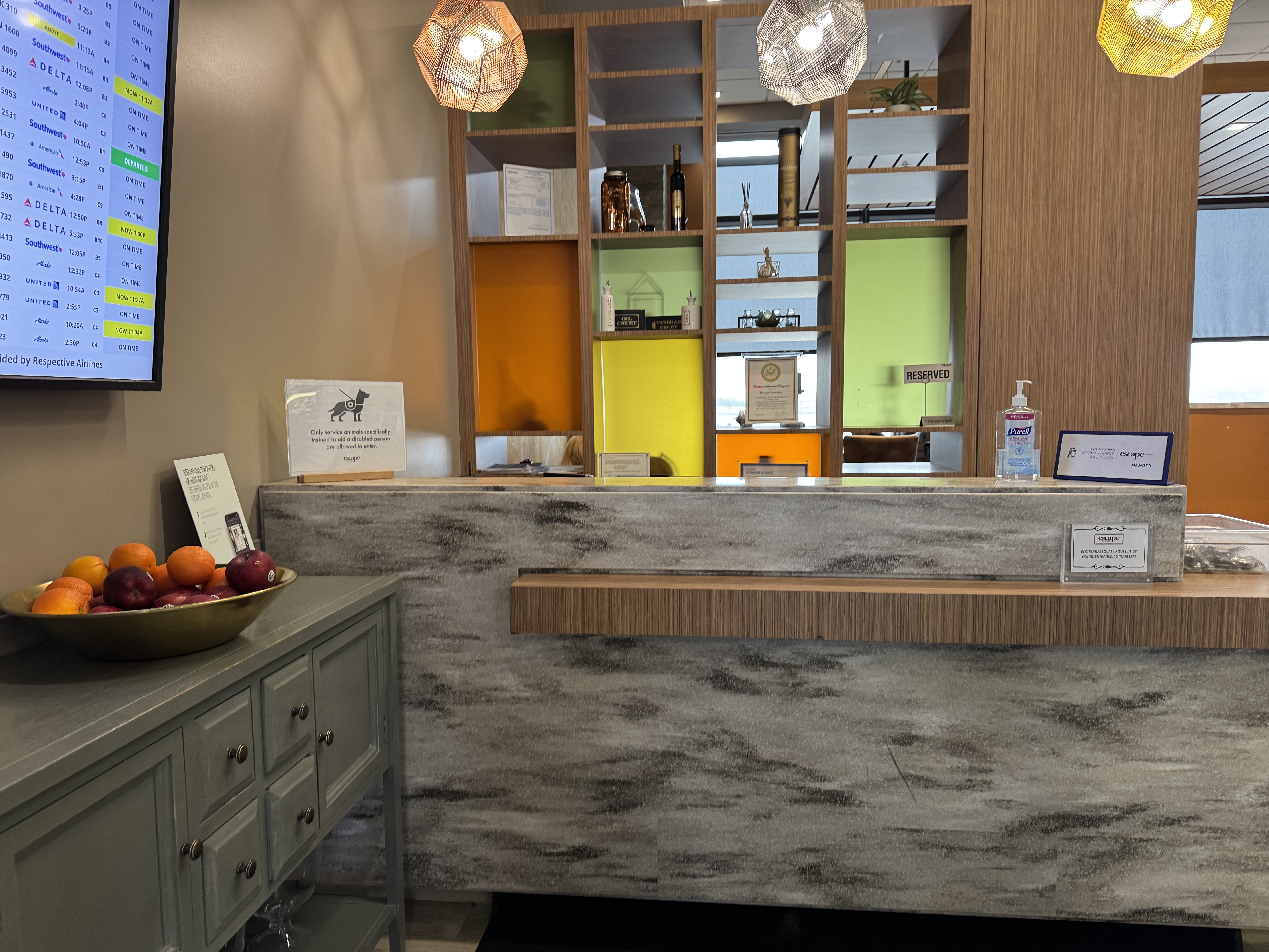 Escape Lounge Centurion Studio Reno RNO reception desk Escape Lounge Centurion Studio Reno RNO reception desk