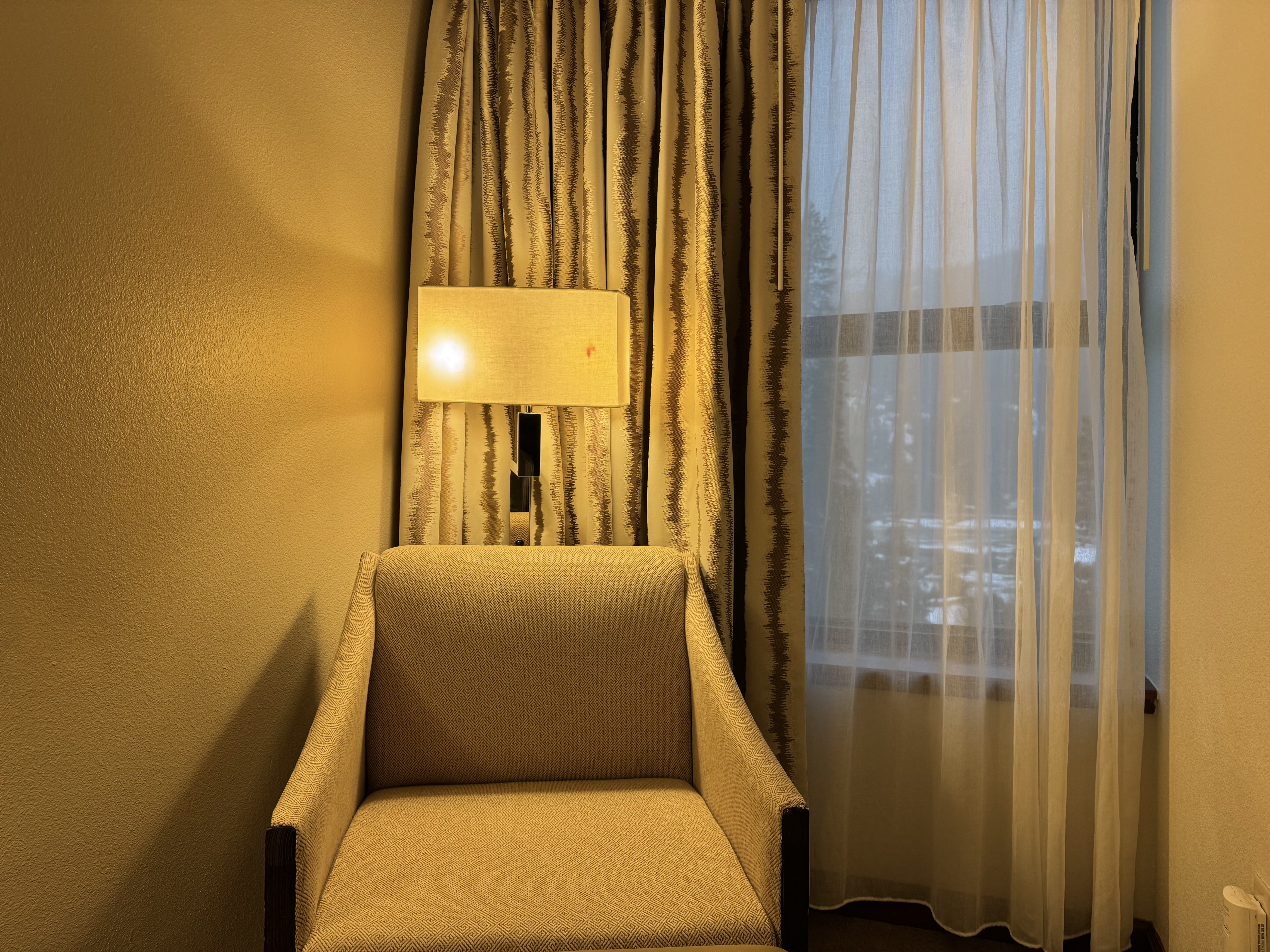 Everline Resort Spa Destination Hyatt Fireplace Suite Valley View bedroom chair window