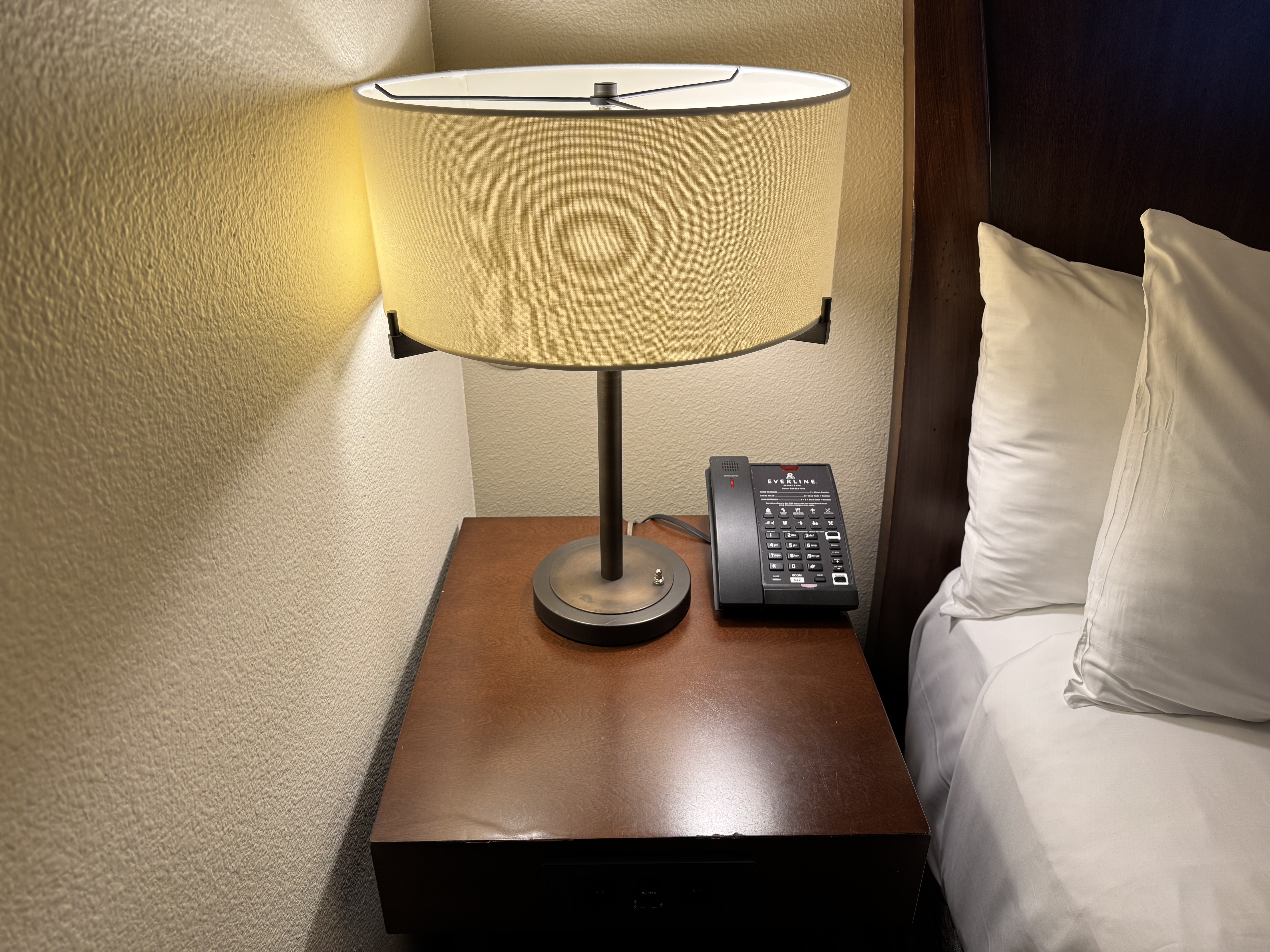 Everline Resort Spa Destination Hyatt Fireplace Suite Valley View bedroom nightstand lamp phone