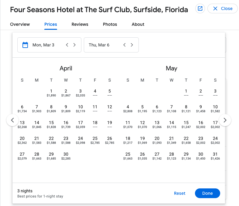 Four Seasons Pricing Surfside Four Seasons Pricing Surfside