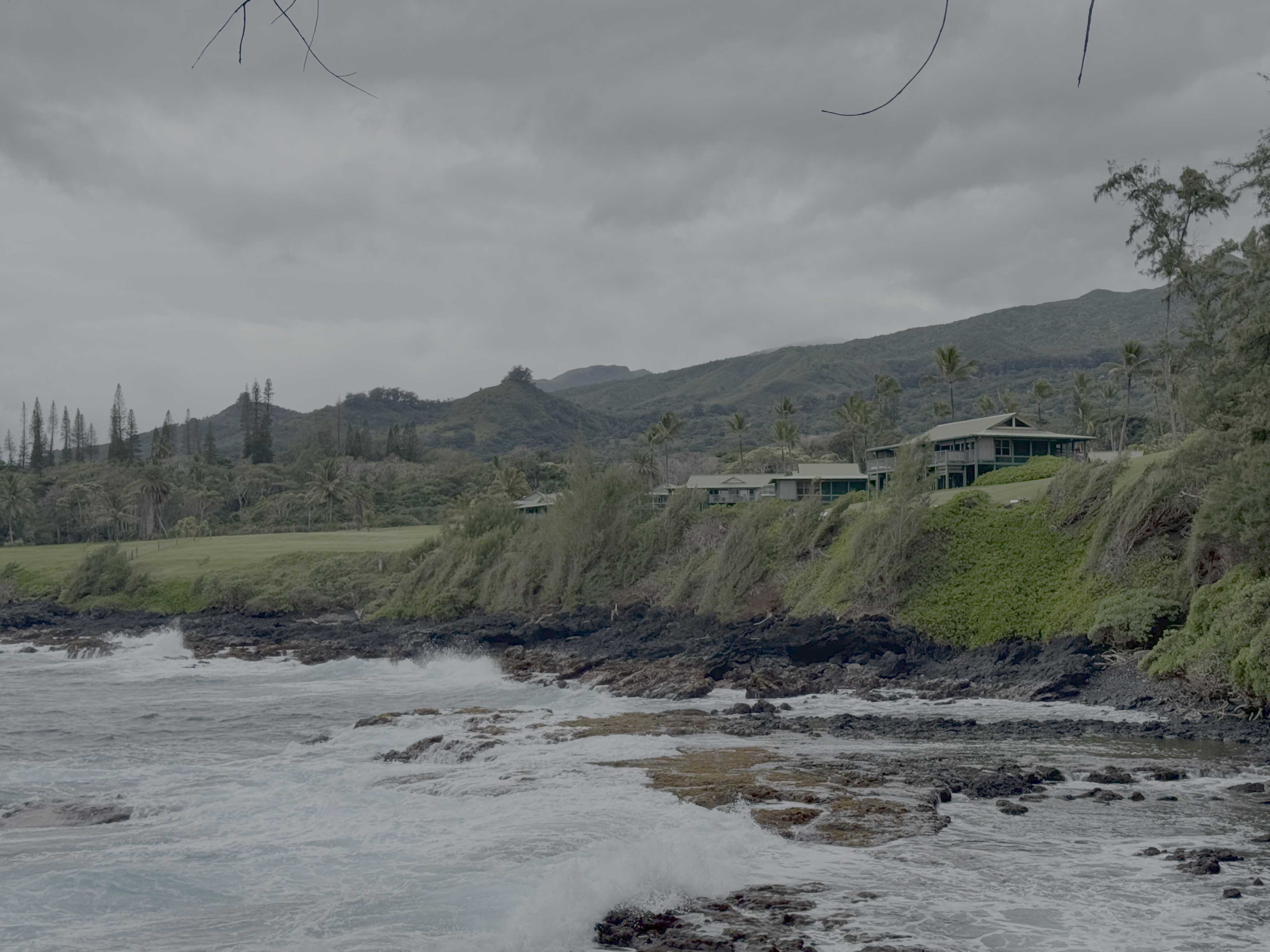 Hana Maui Resort view of bungalows from water