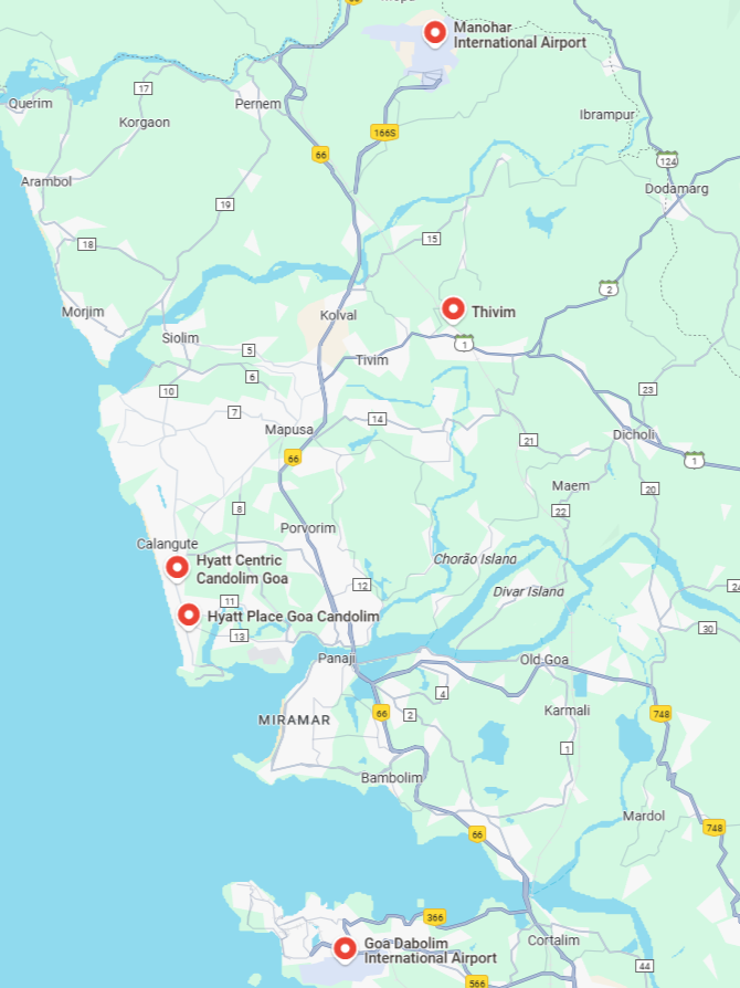 Hyatt Place Goa Candolim map Hyatt Place Goa Candolim map
