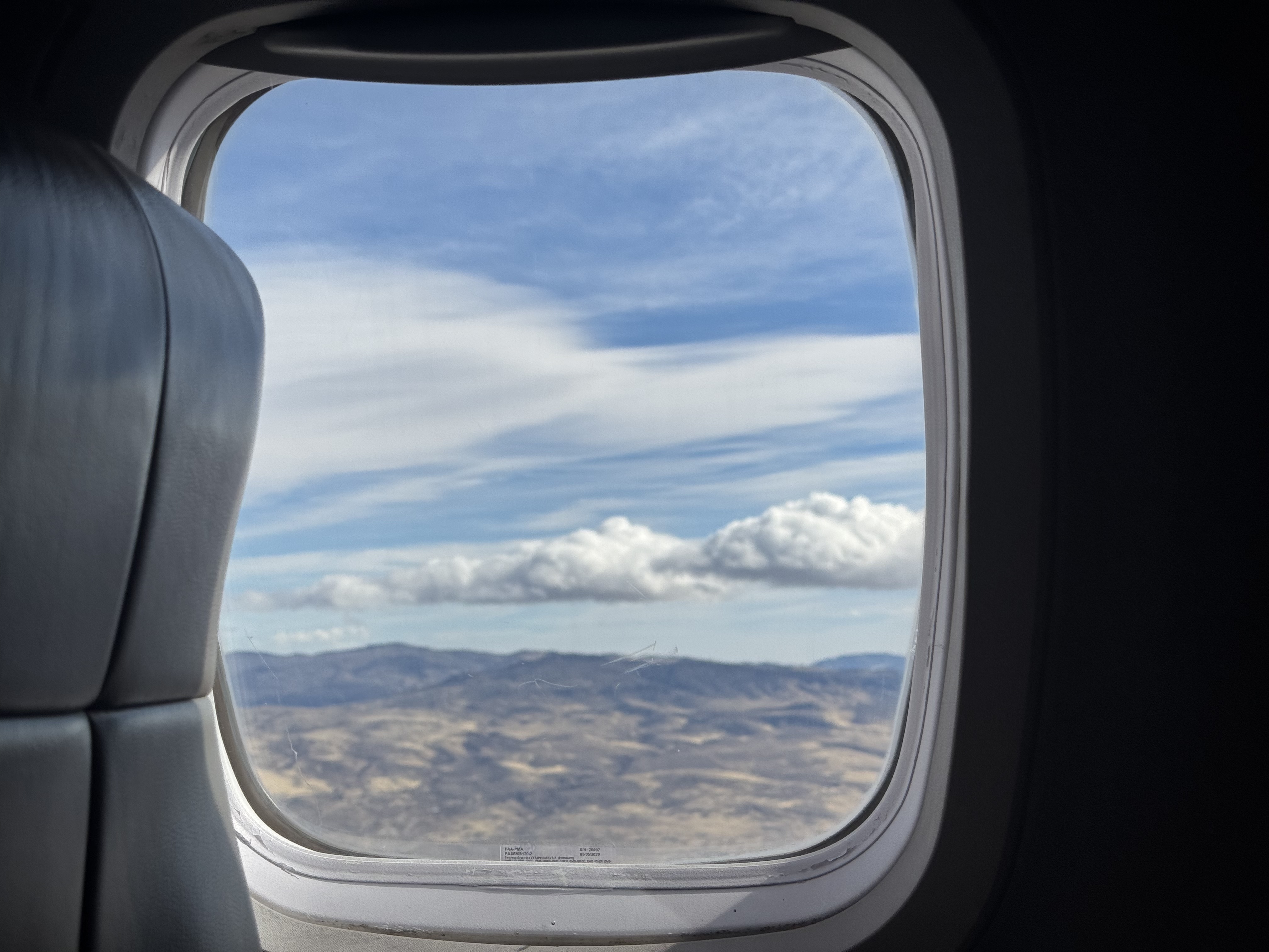 JSX Embraer ERJ135 window and seat JSX Embraer ERJ135 window and seat