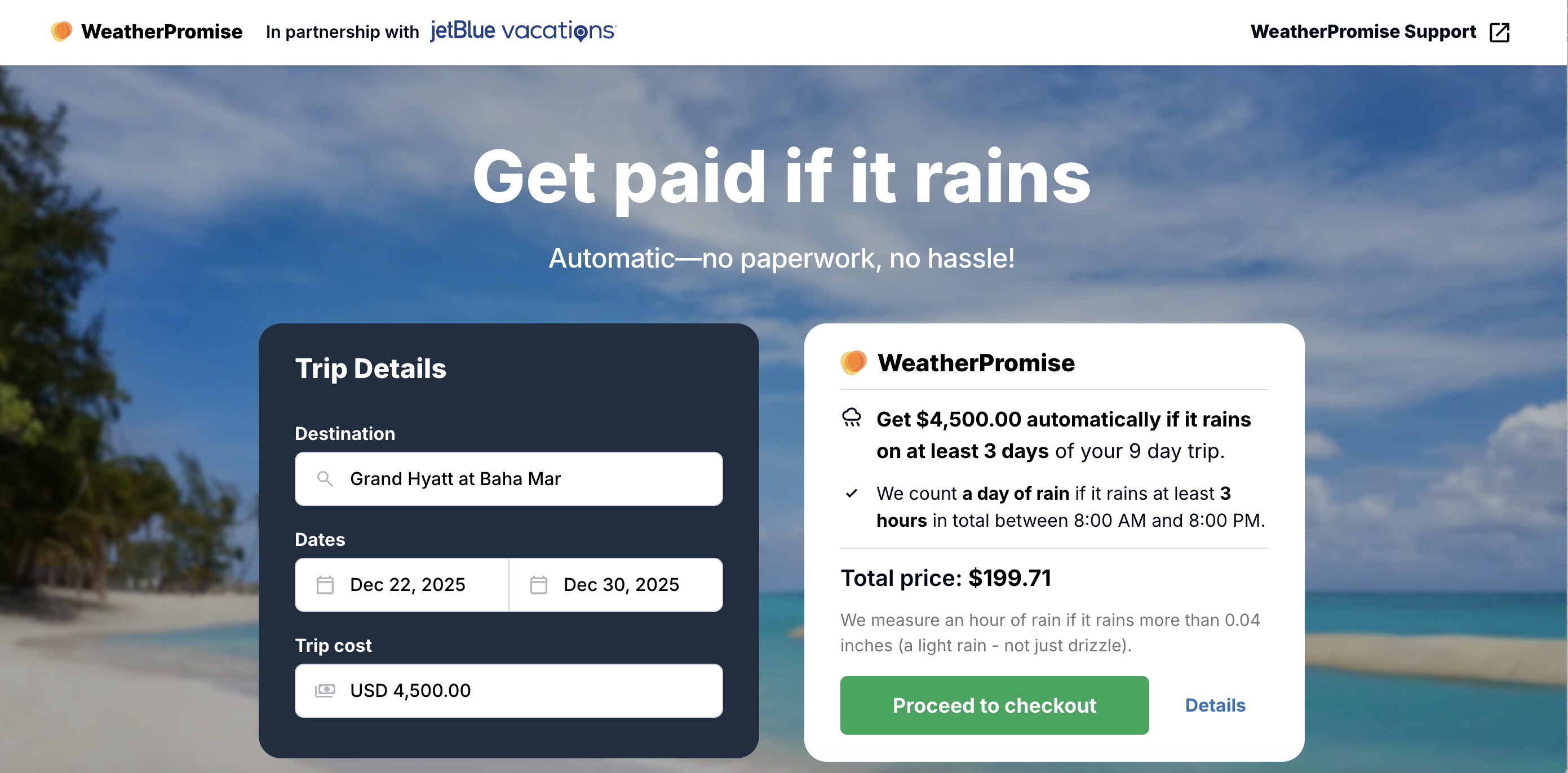 JetBlue WeaterhPromise example Grand Hyatt Baha Mar 4500 JetBlue WeaterhPromise example Grand Hyatt Baha Mar 4500
