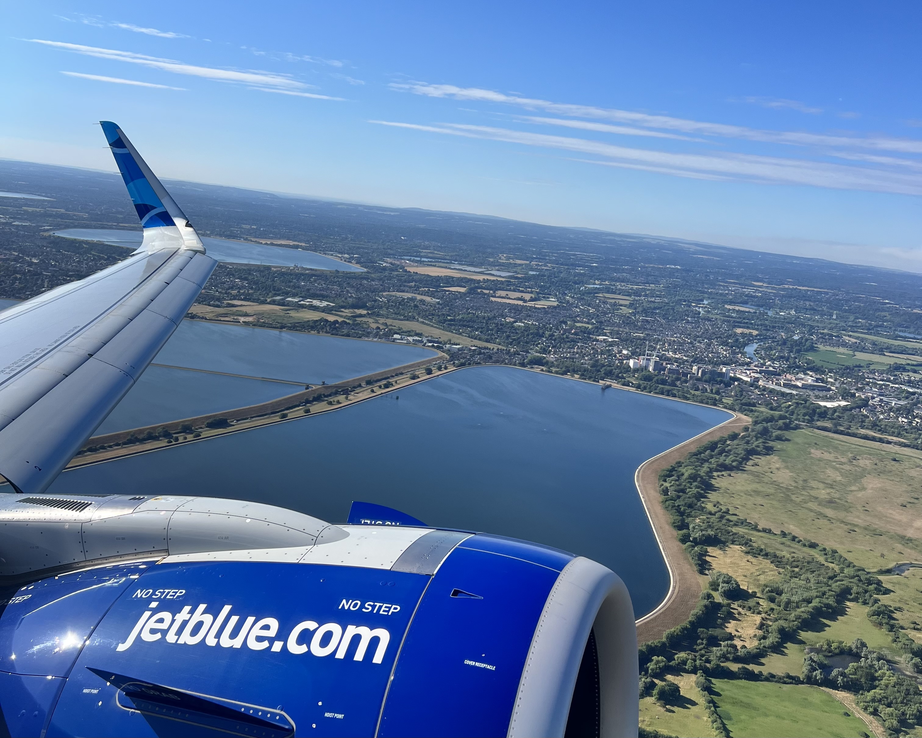 JetBlue JetBlue wing and engine seen in flight