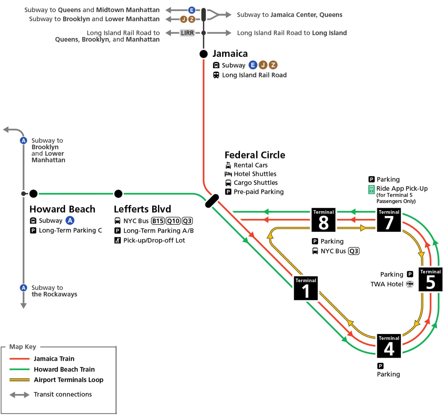 John F Kennedy International Airport AirTrain Map
