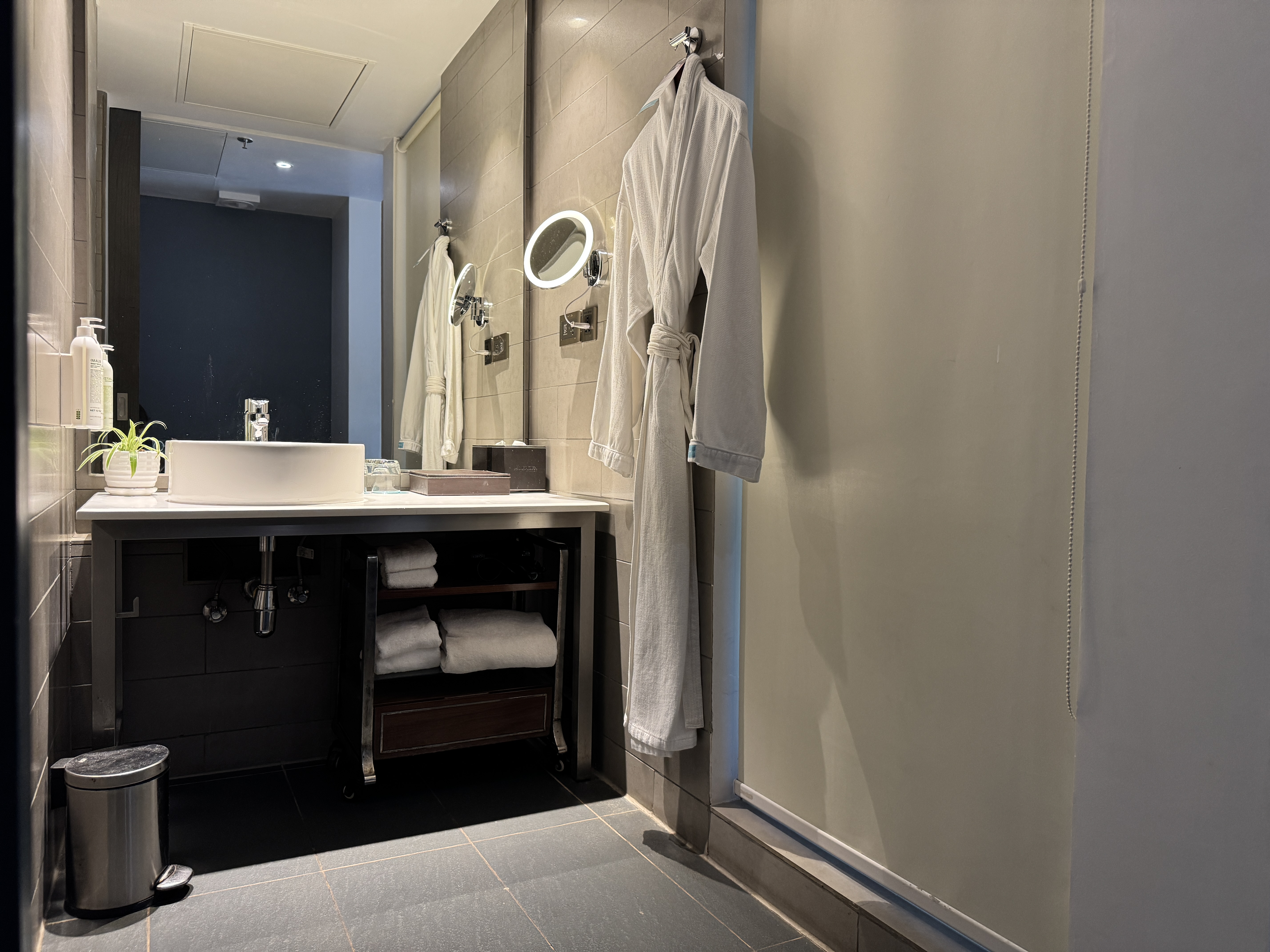 Le Meridien Goa Calangute king bathroom sink area Le Meridien Goa Calangute king bathroom sink area