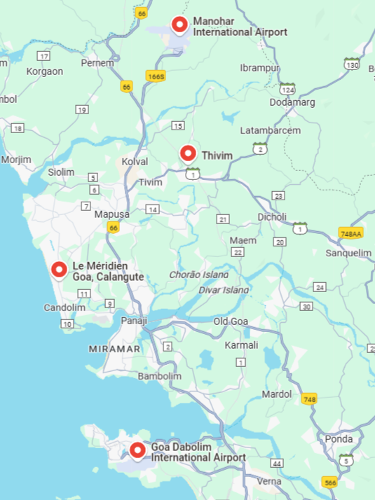 Le Meridien Goa Calangute map Le Meridien Goa Calangute map
