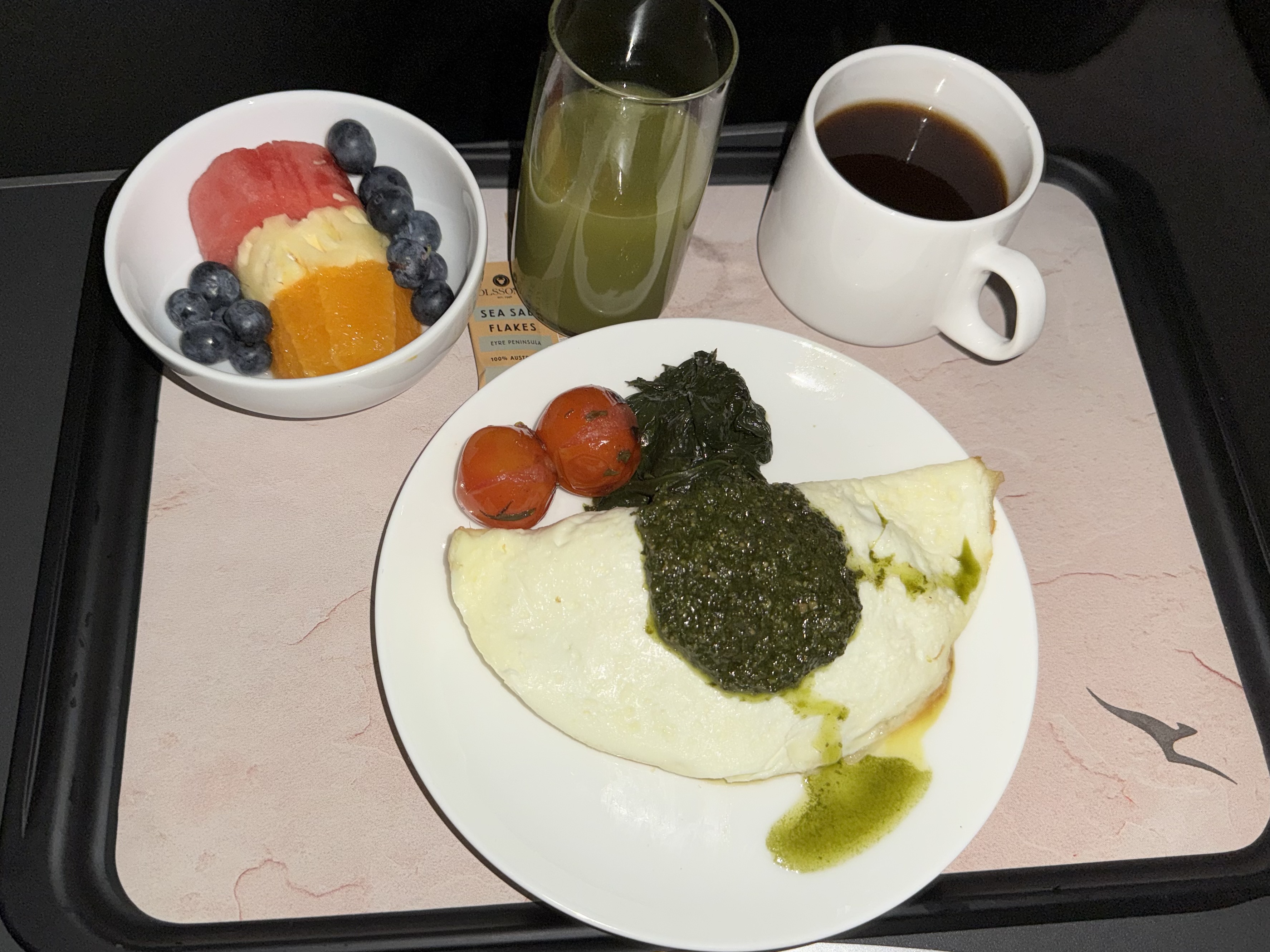 Qantas Business Class Egg White Breakfast