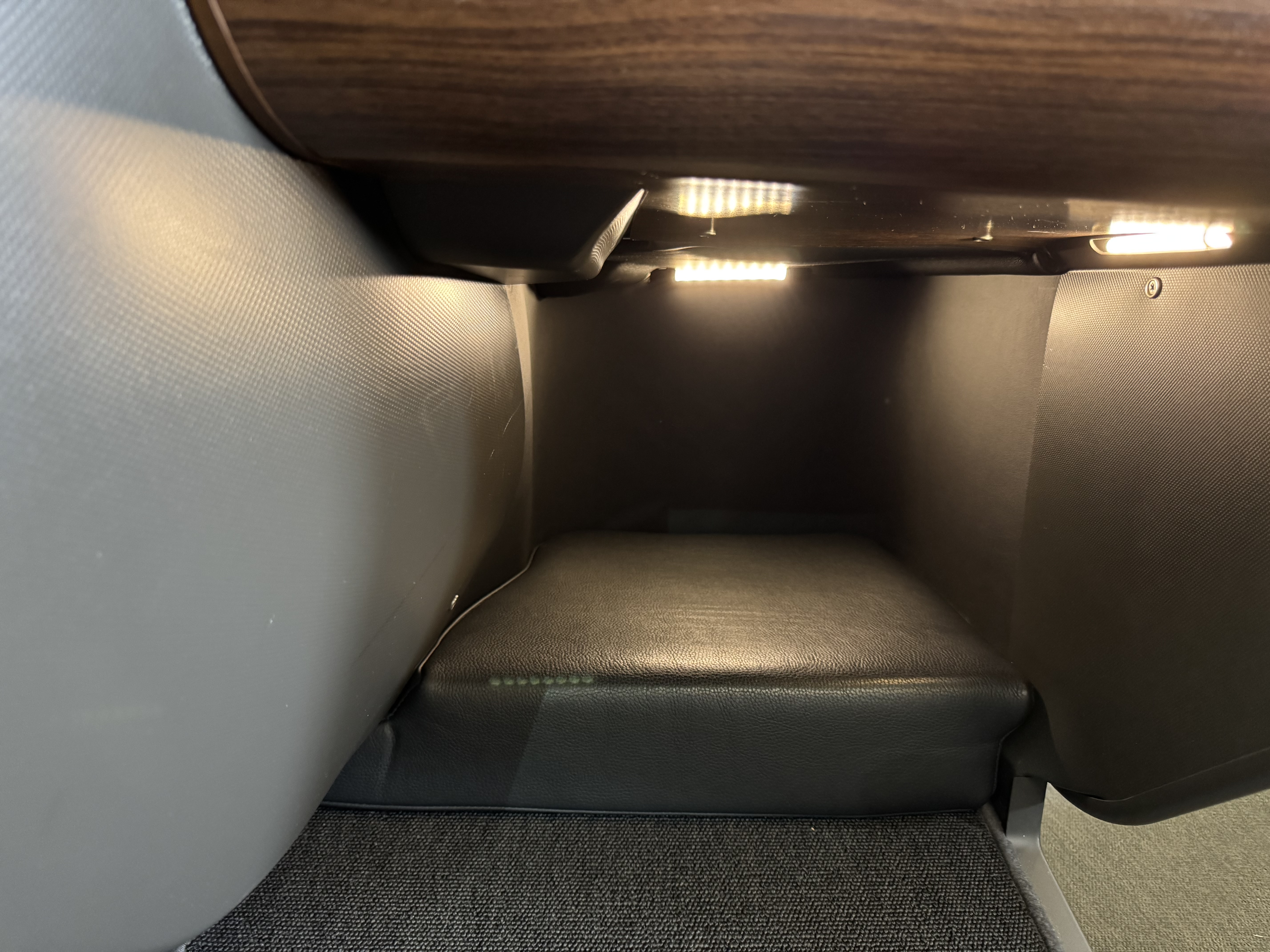 Qantas Business Class Footwell