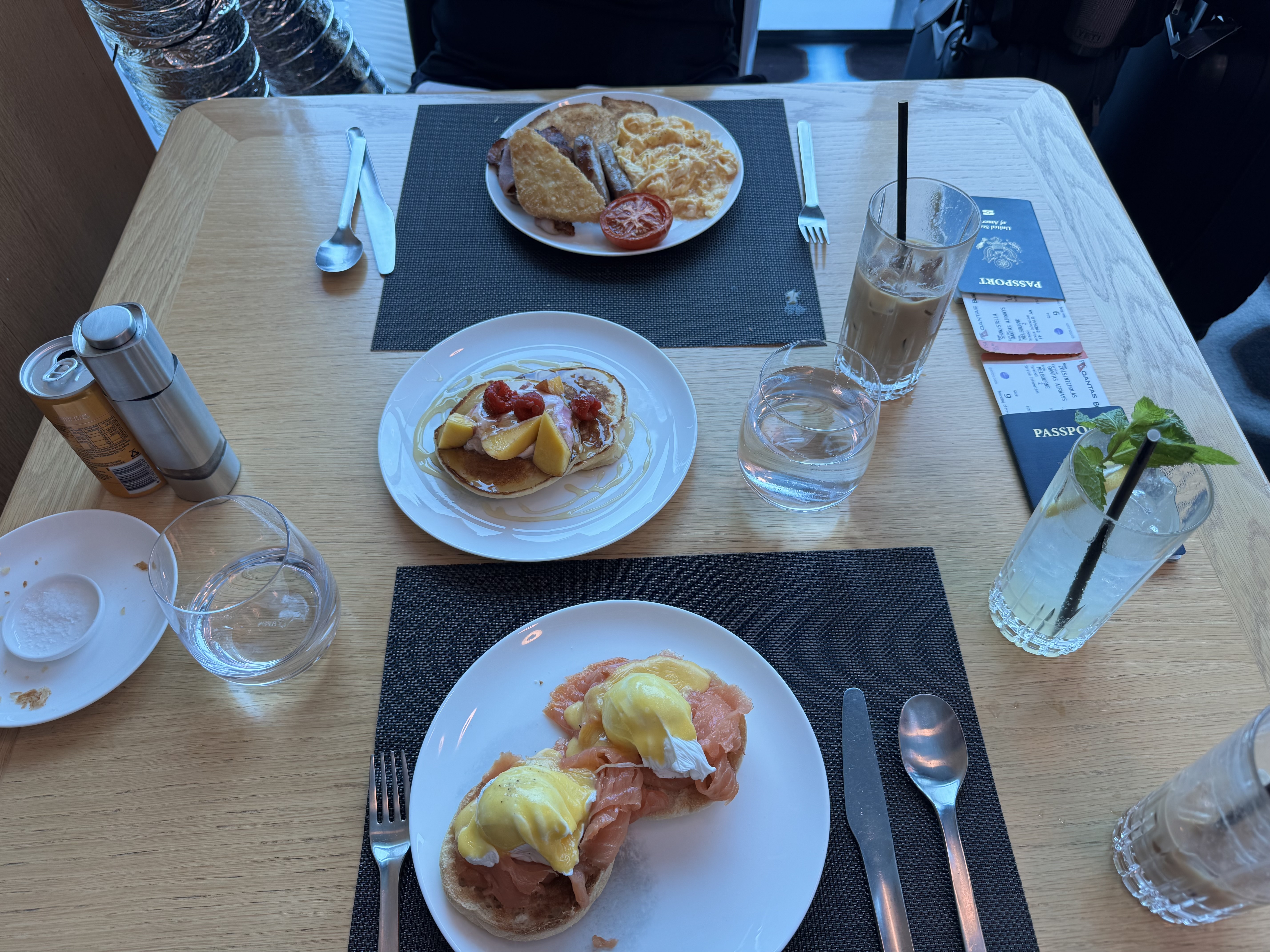 Qantas Business Class Lounge Breakfast
