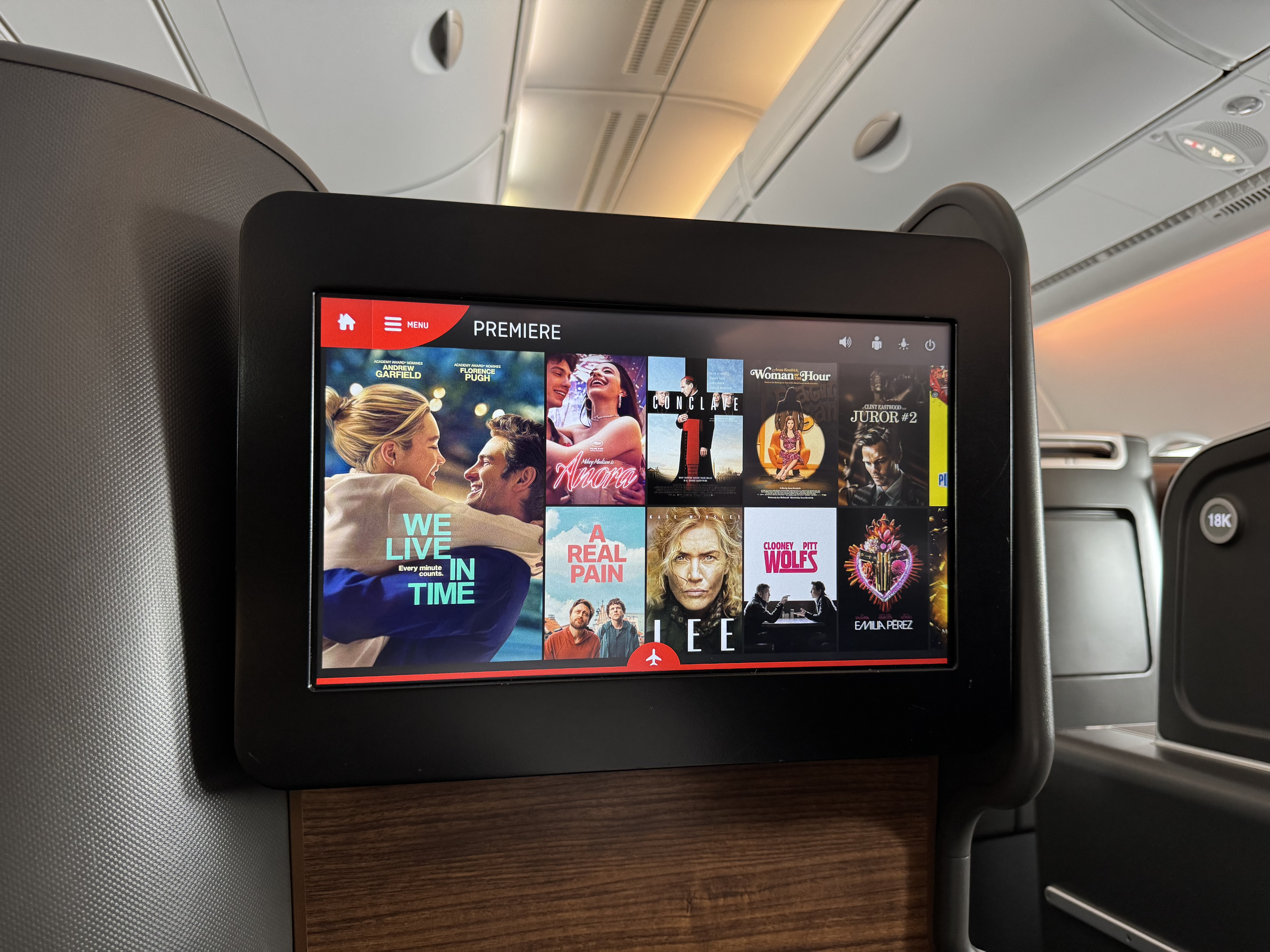 Qantas Business Class Movies