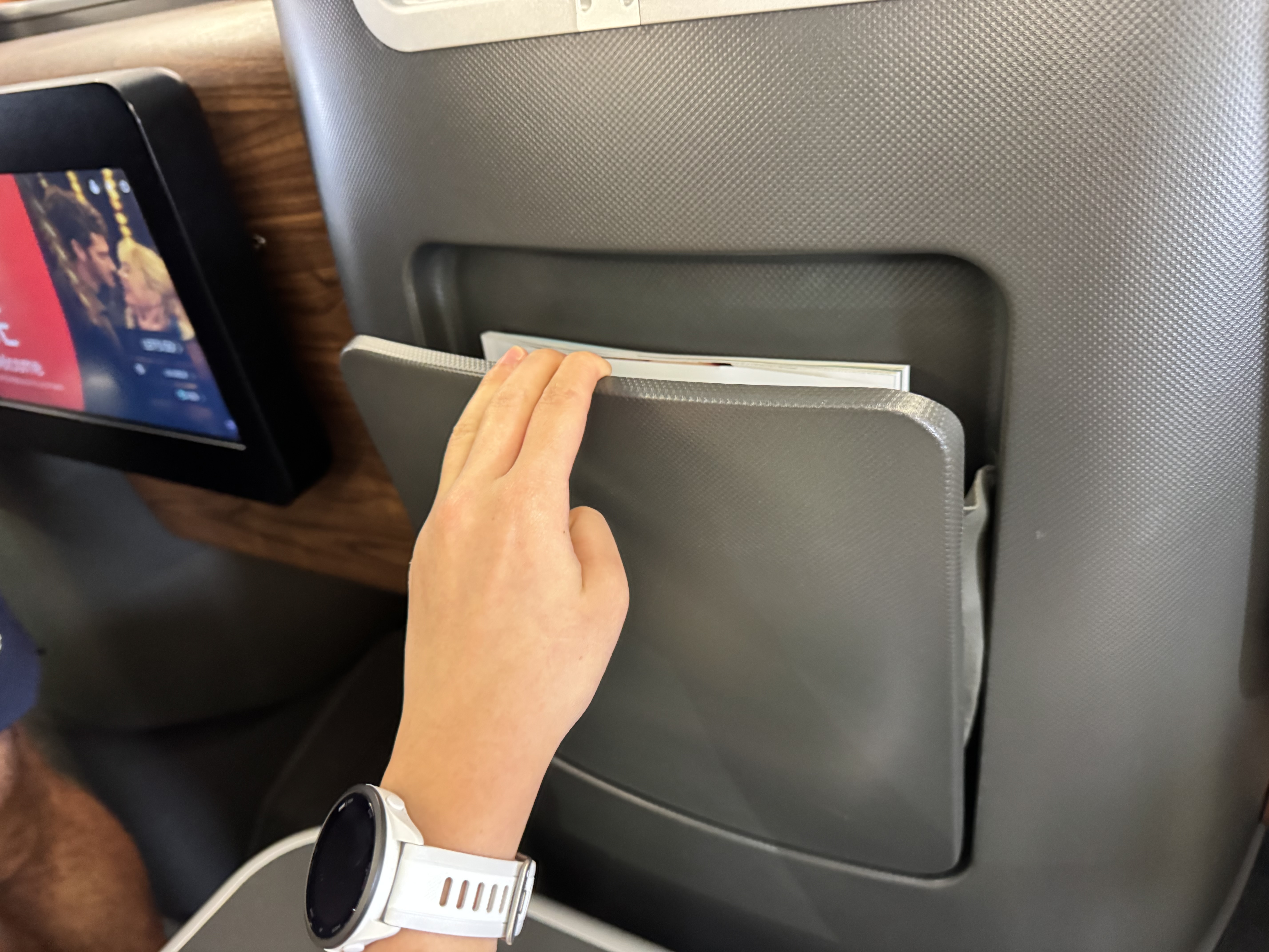 Qantas Business Class Seatback Pocket