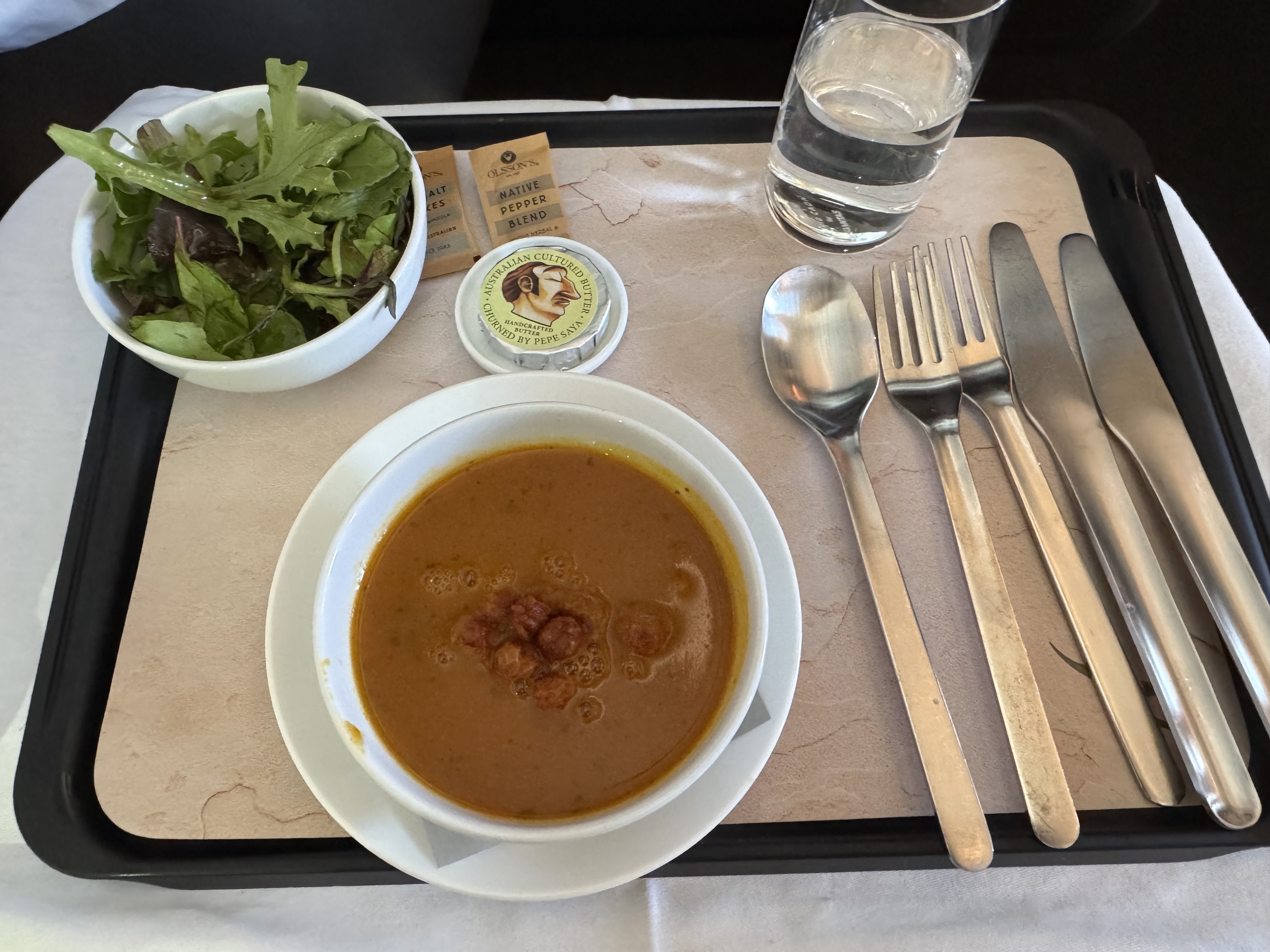 Qantas Business Class Tomato Soup