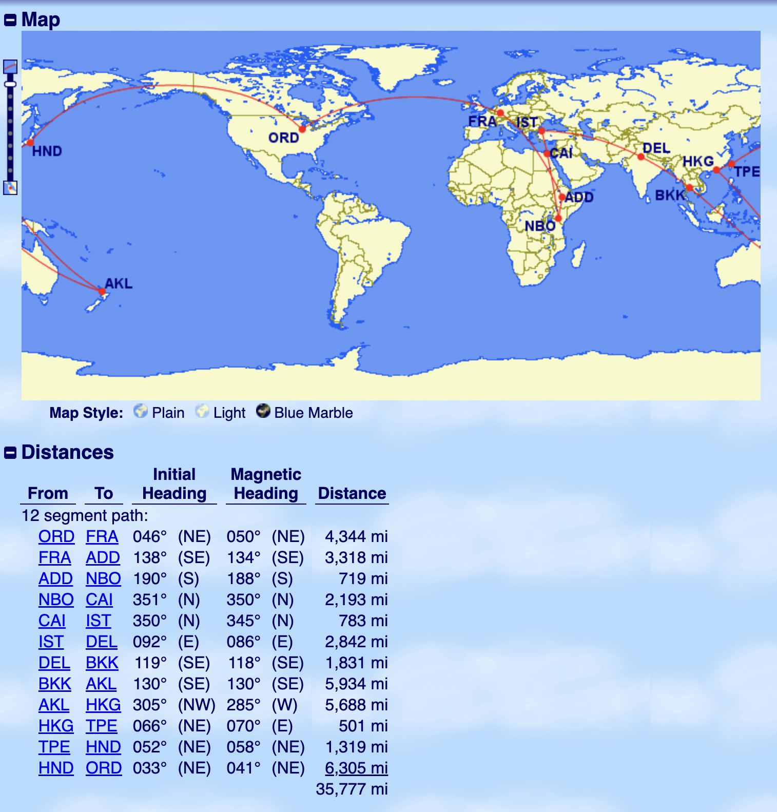RTW ticket ANA Mileage Club GCMAP 1 RTW ticket ANA Mileage Club GCMAP 1