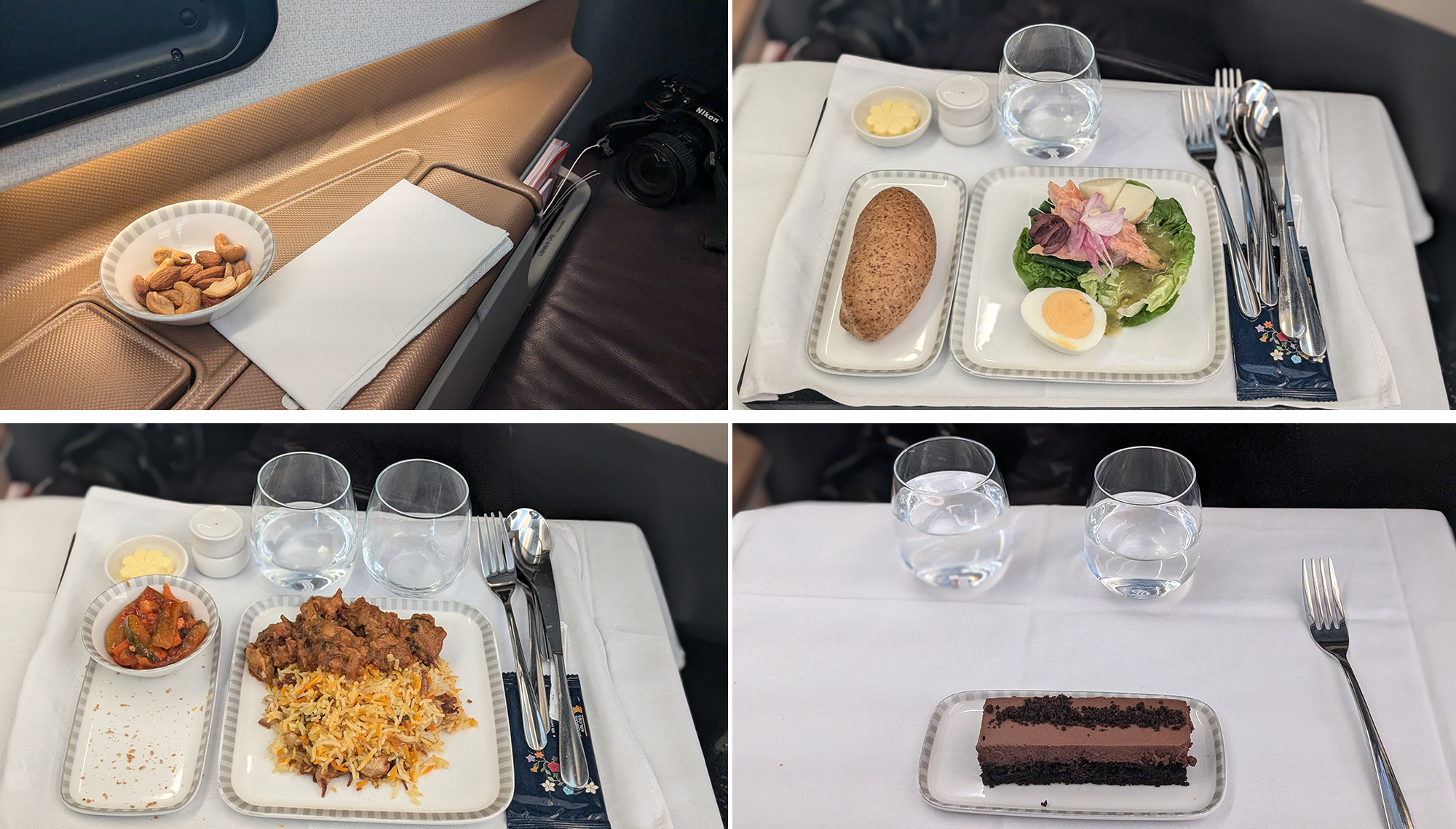 Singapore Airlines SQ24 business class meal 