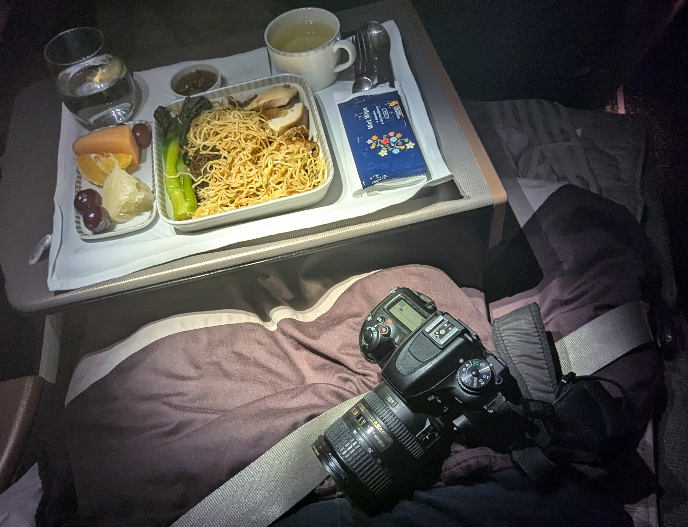 Singapore Airlines SQ24 business class meal 