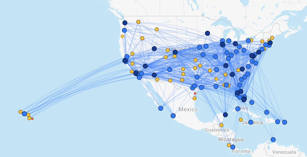 Southwest Airlines route map Southwest Airlines route map