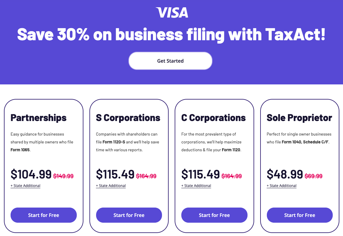 TaxAct savings from Visa SavingsEdge offer