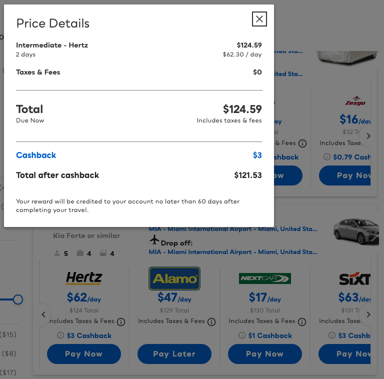 Visa SavingsEdge rental car offer details