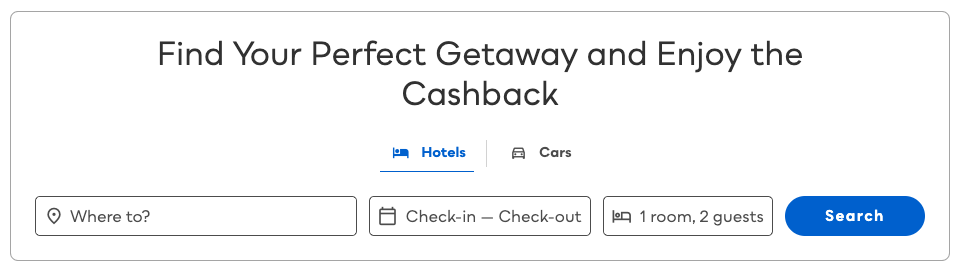 Visa SavingsEdge travel search widget