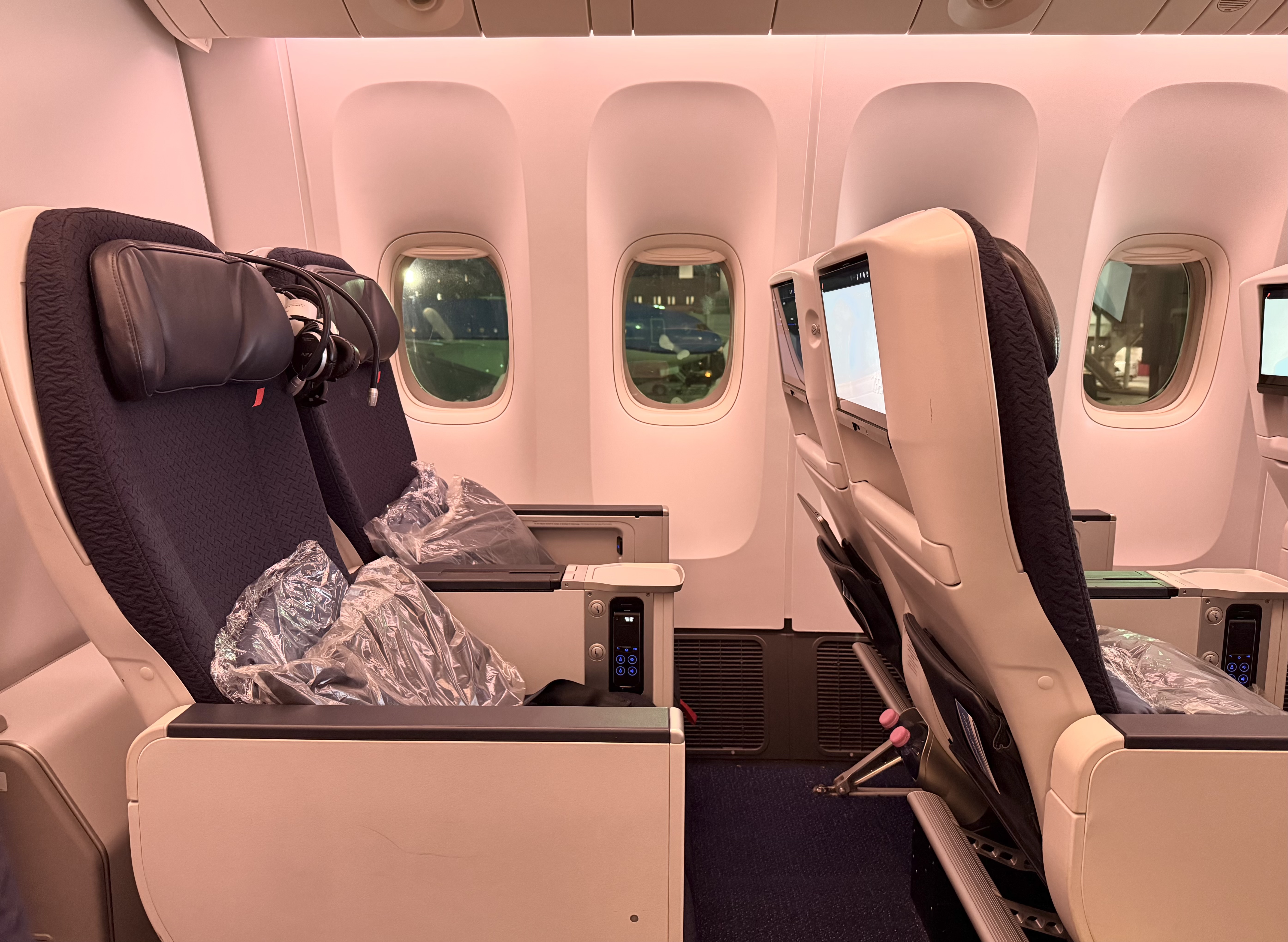 Air France Boeing 777 300 premium economy seat side view Air France Boeing 777 300 premium economy seat side view