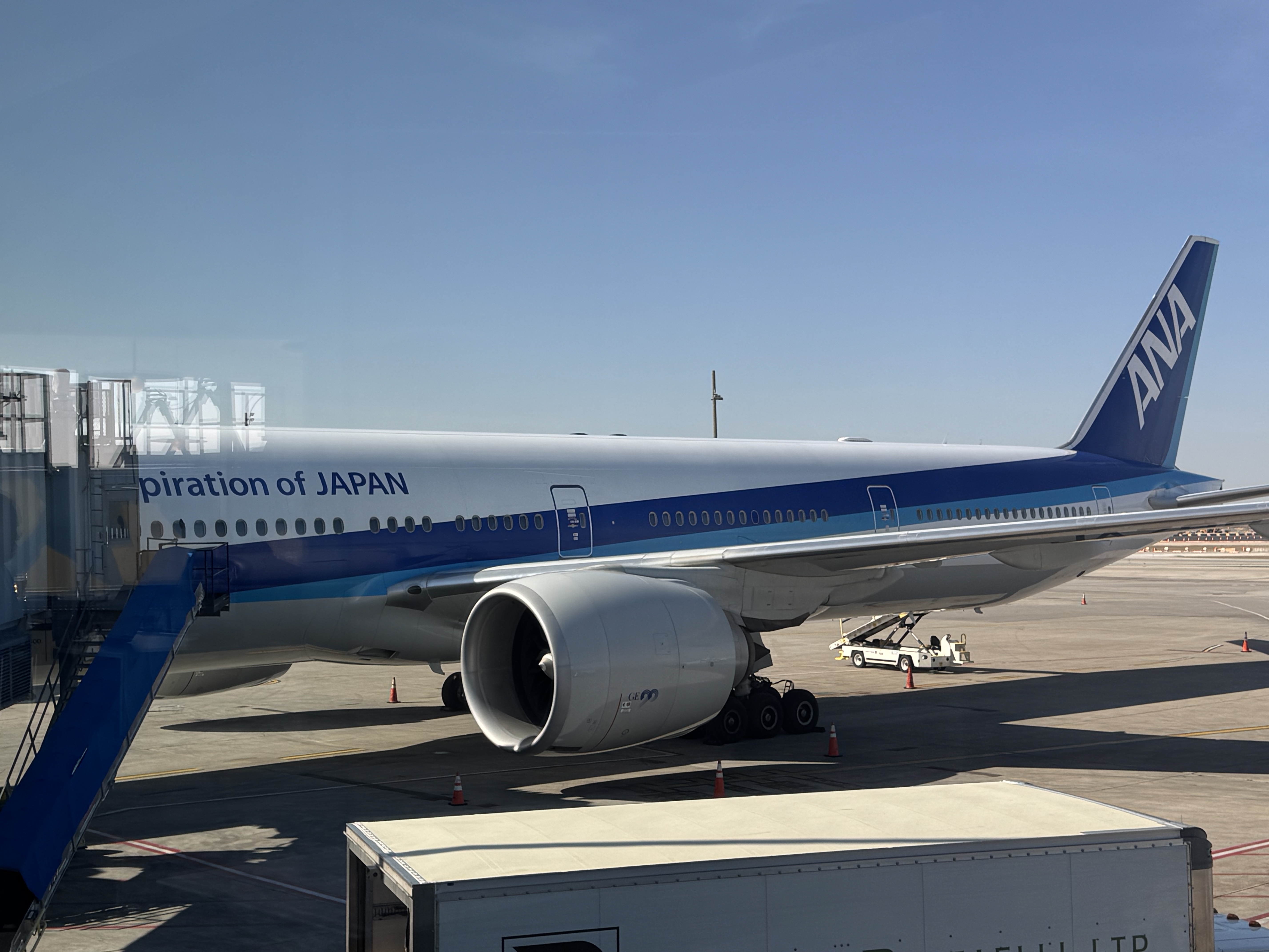 All Nippon Airways ANA B777 plane at gate Chicago ORD