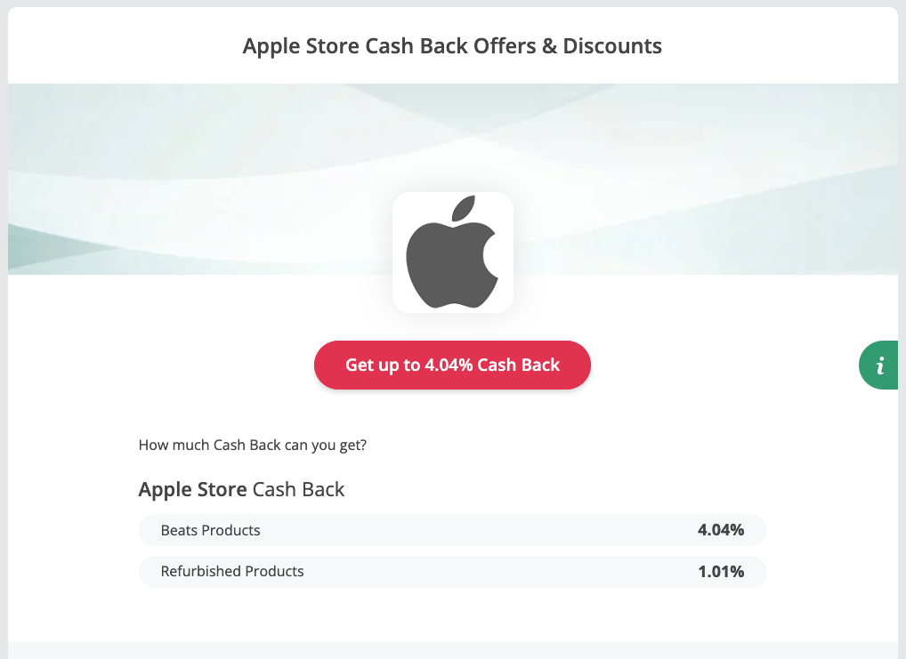 Apples Merchant Page on TopCashBack