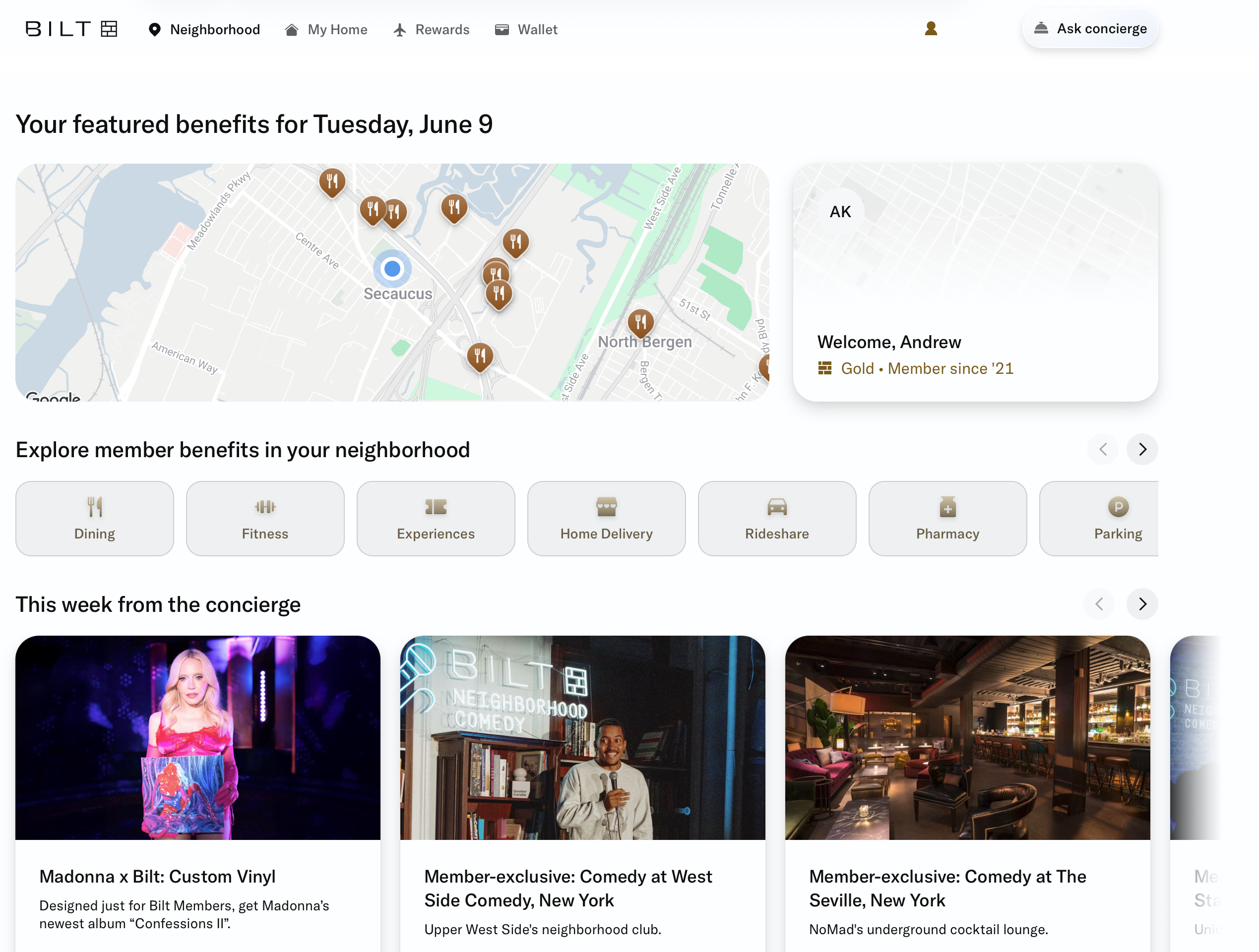 Bilt Rewards home page Bilt Rewards home page