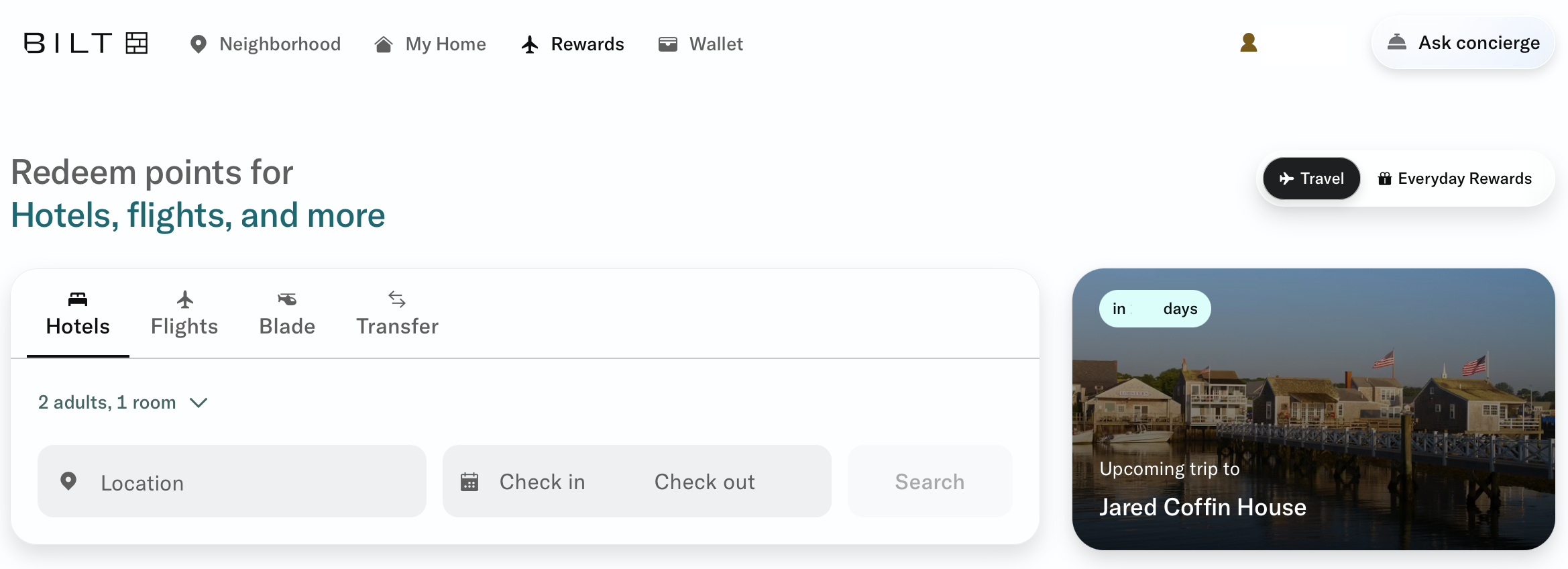 Bilt rewards page Bilt rewards page