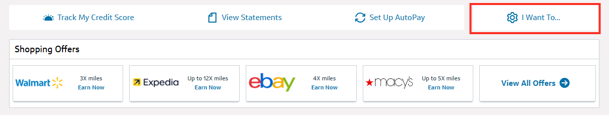 Capital One online account I Want To button Capital One online account I Want To button