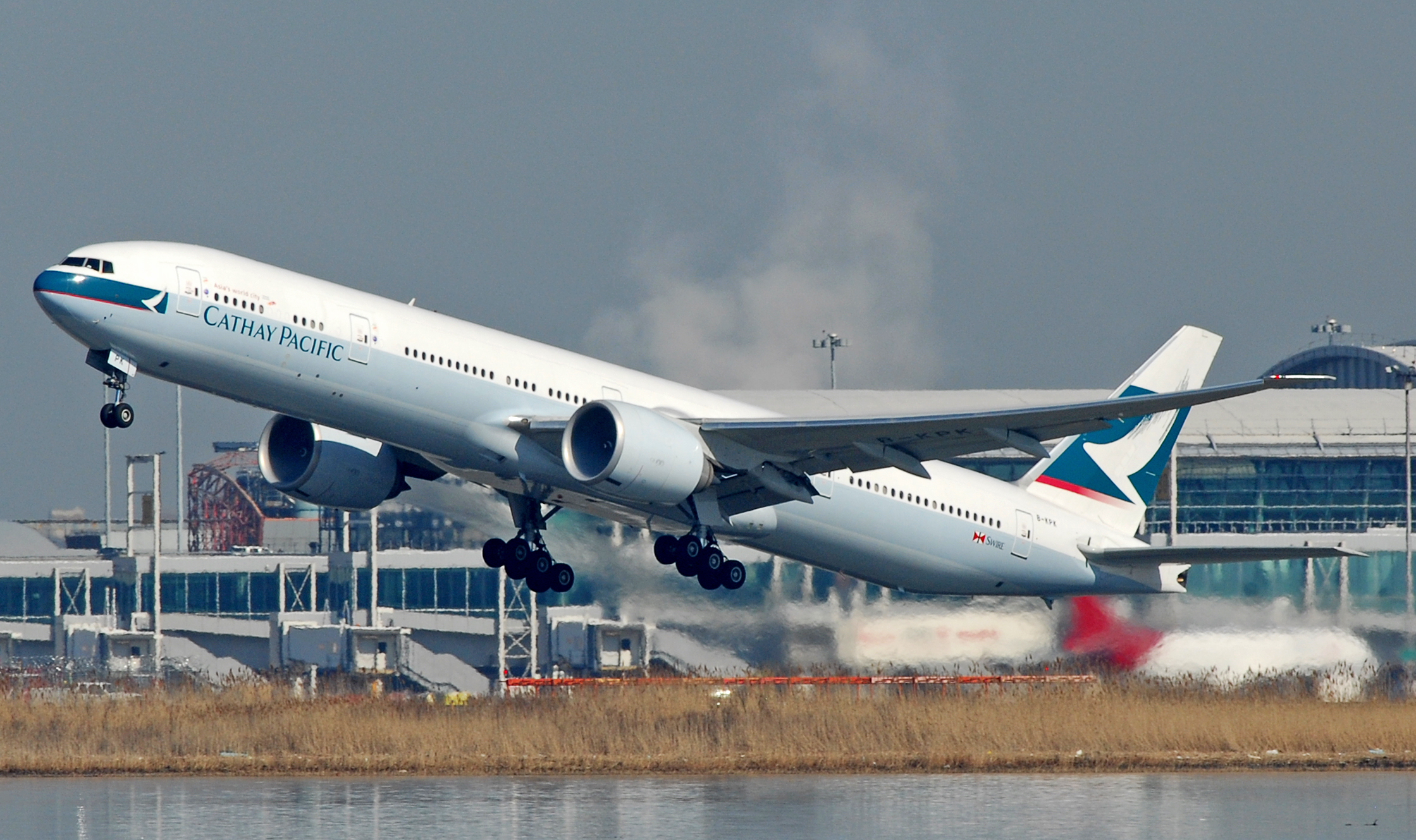 Cathay Pacific 777 300ER takeoff JFK